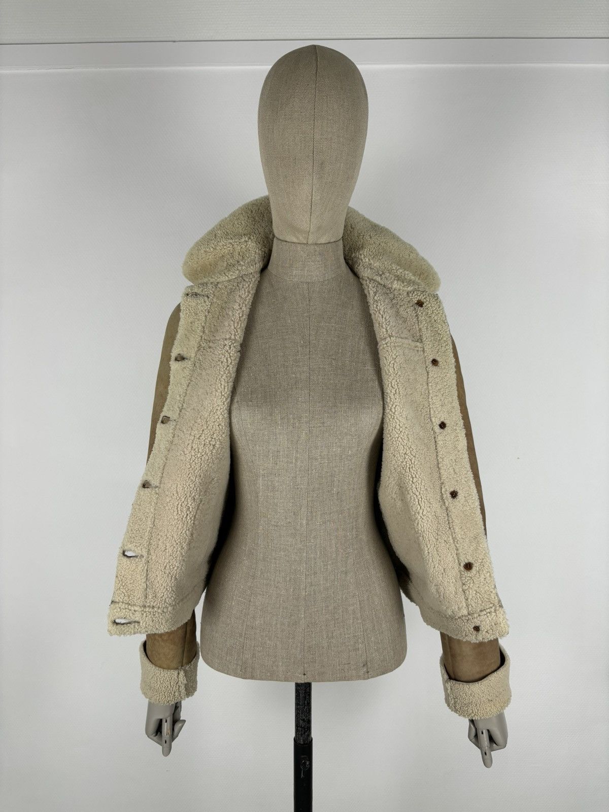 Miu Miu PRADA Sheepskin Dyed Fur Leather Coat Aviator Jacket Bomber Size M / US 6-8 / IT 42-44 - 8 Thumbnail