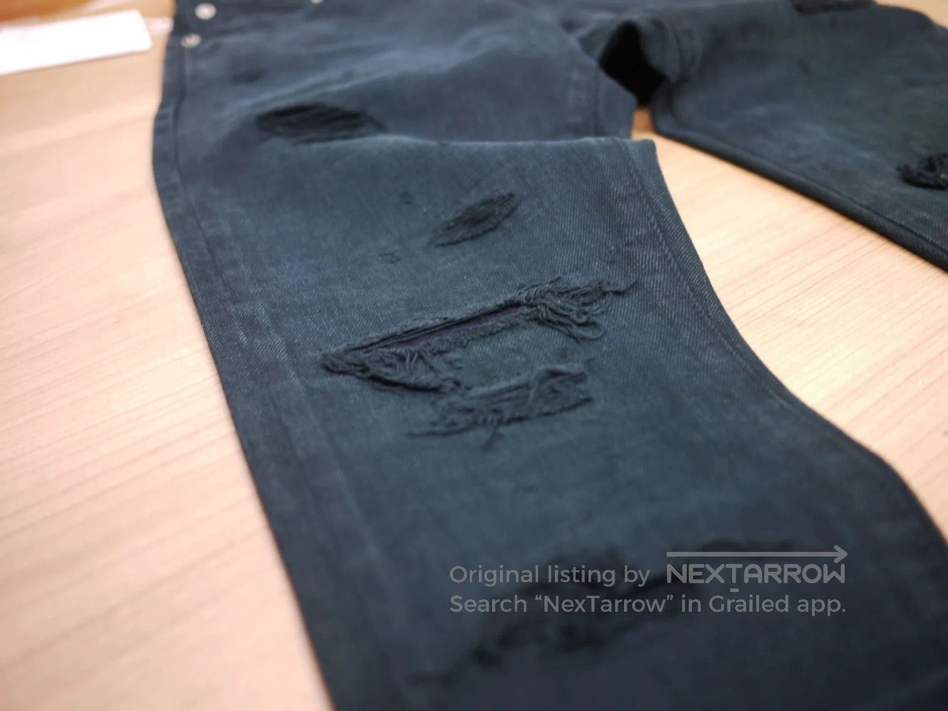 Visvim Black Distressed Denim Jeans Size 30. Size US 30 / EU 46 - 4 Thumbnail