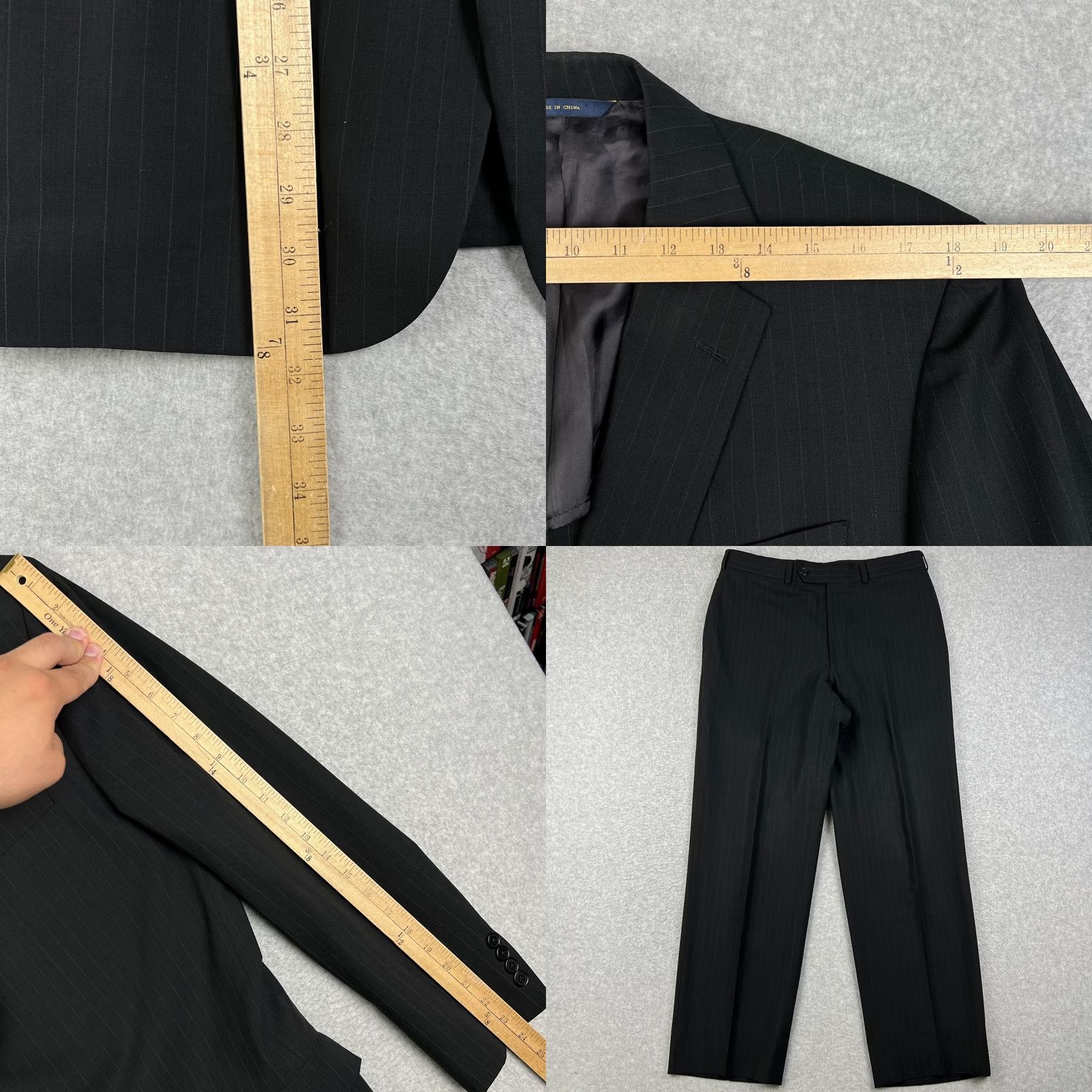 Brooks Brothers Brooks Brothers Regent Brookscool Pinstripe Suit Coat Pants Set 42R Black 2 Piece Men Regular Wool Pinstripe Suit Coat Pants Set 42R 36x29 Black Size 42R - 8 Thumbnail