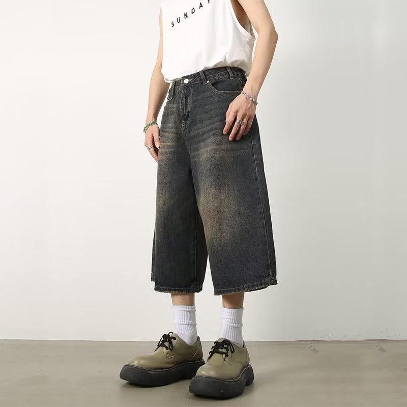 Japanese Brand × Jean Retro loose wide leg denim shorts Size US 32 / EU 48 - 4 Thumbnail