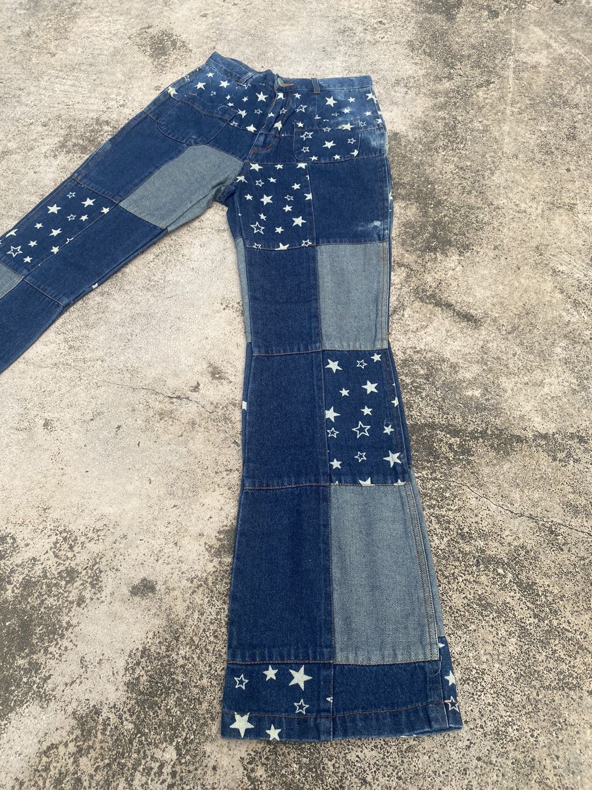 Hysteric Glamour × Japanese Brand Flare Jeans Chocolate Hagi Patchwork Bootcut Size 24 Size US 26 / EU 42 - 2 Thumbnail