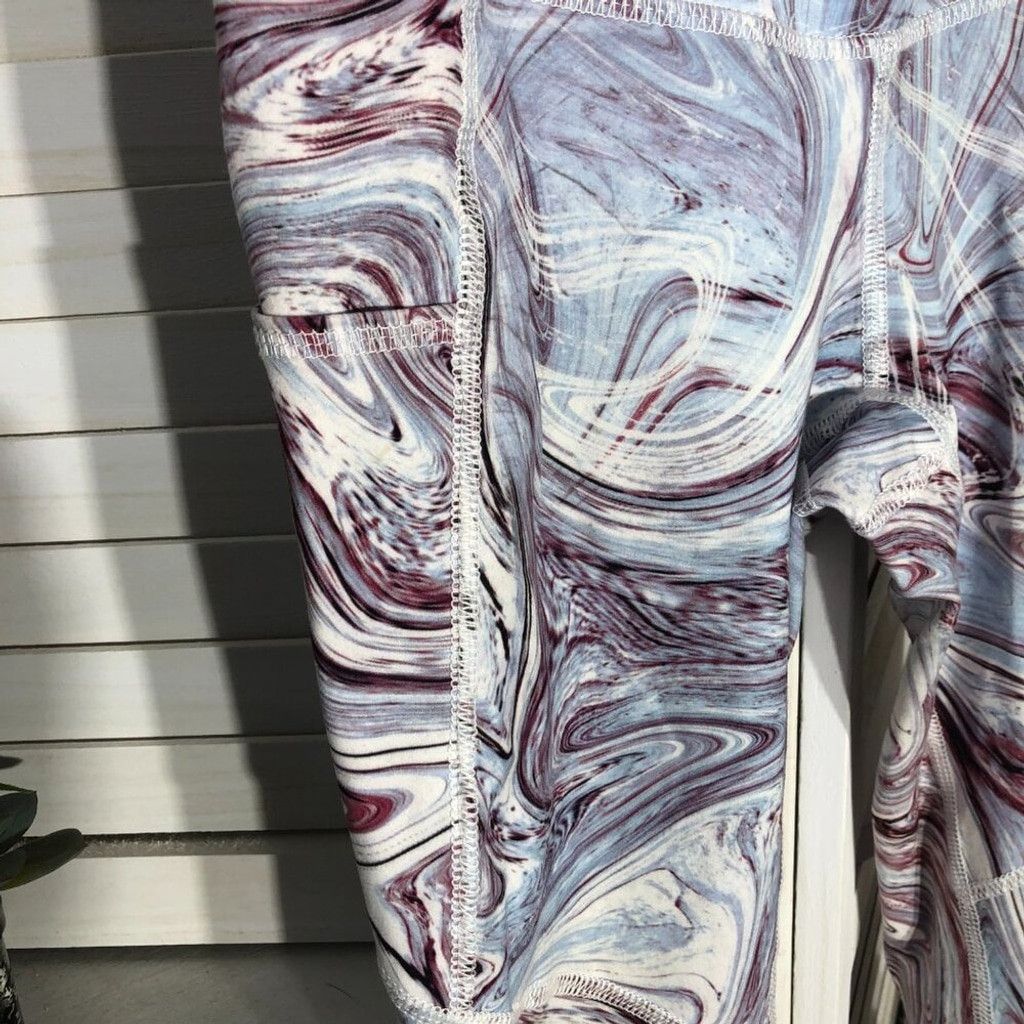 Other Sports compression leggings swirl blue wine High waist Sz M Size 24" / US 00 / IT 34 - 3 Thumbnail