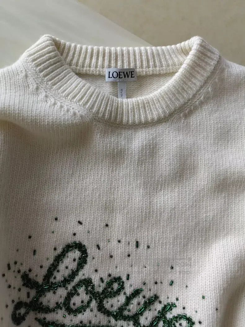 Loewe Loewe Studded Logo Knitted Wool Sweater Size S / US 4 / IT 40 - 2 Thumbnail