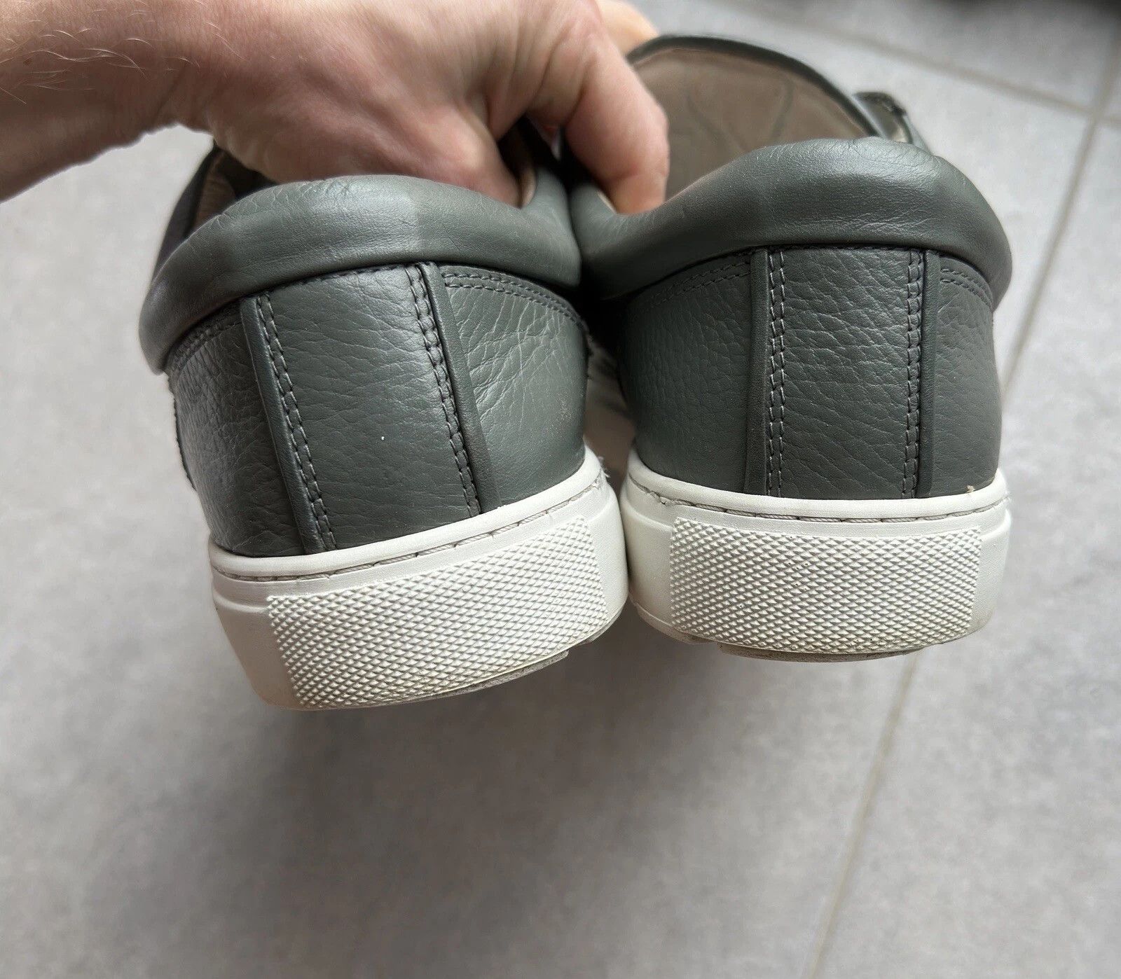 Vintage ETQ Amsterdam Low Designer Gray Mens Leather Trainers Shoes Size US 12 / EU 45 - 9 Thumbnail