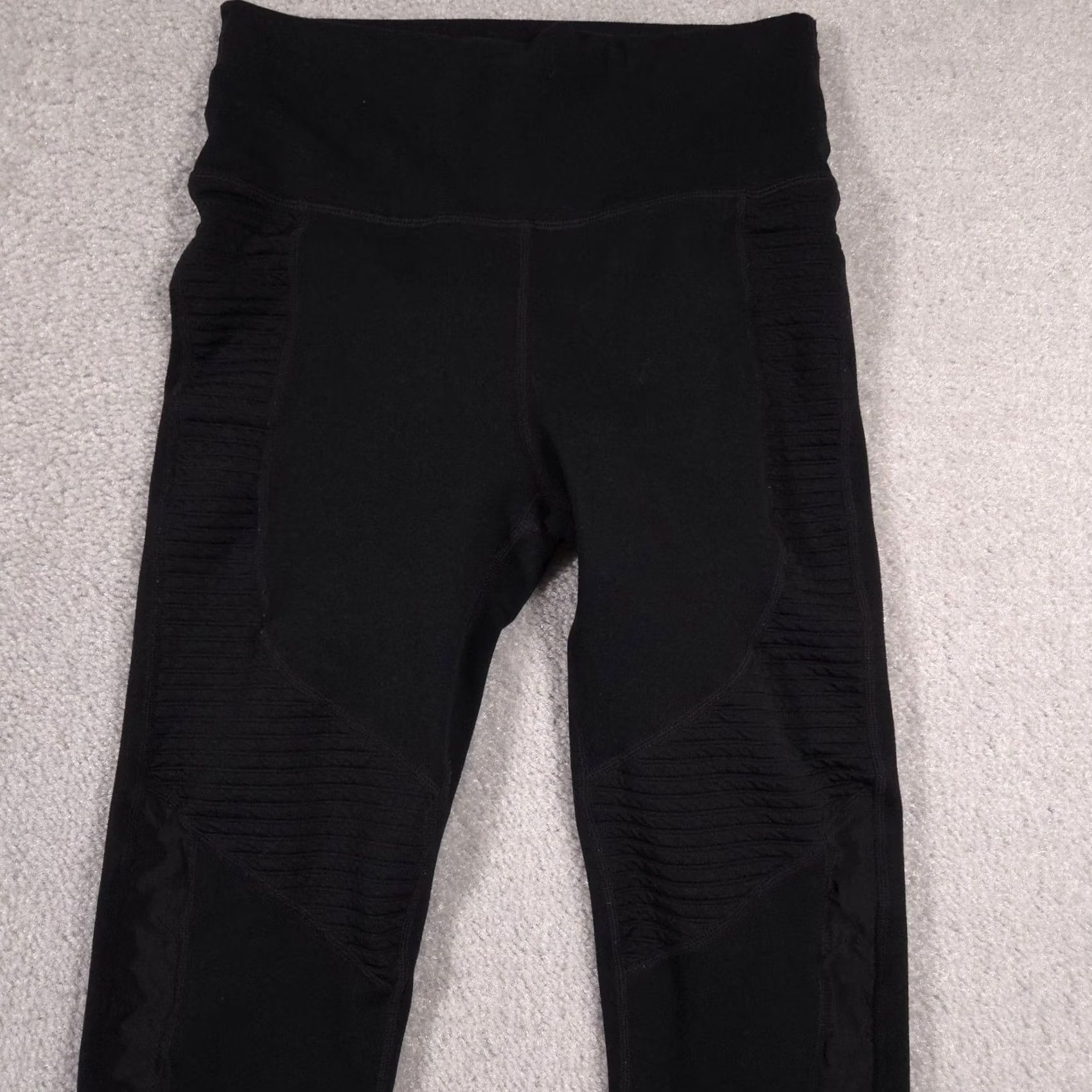 Fabletics VINTAGE High Waist Leggings Womens Small Black Ribbed Athletic Yoga Compression Pants Size 28" / US 6 / IT 42 - 3 Thumbnail