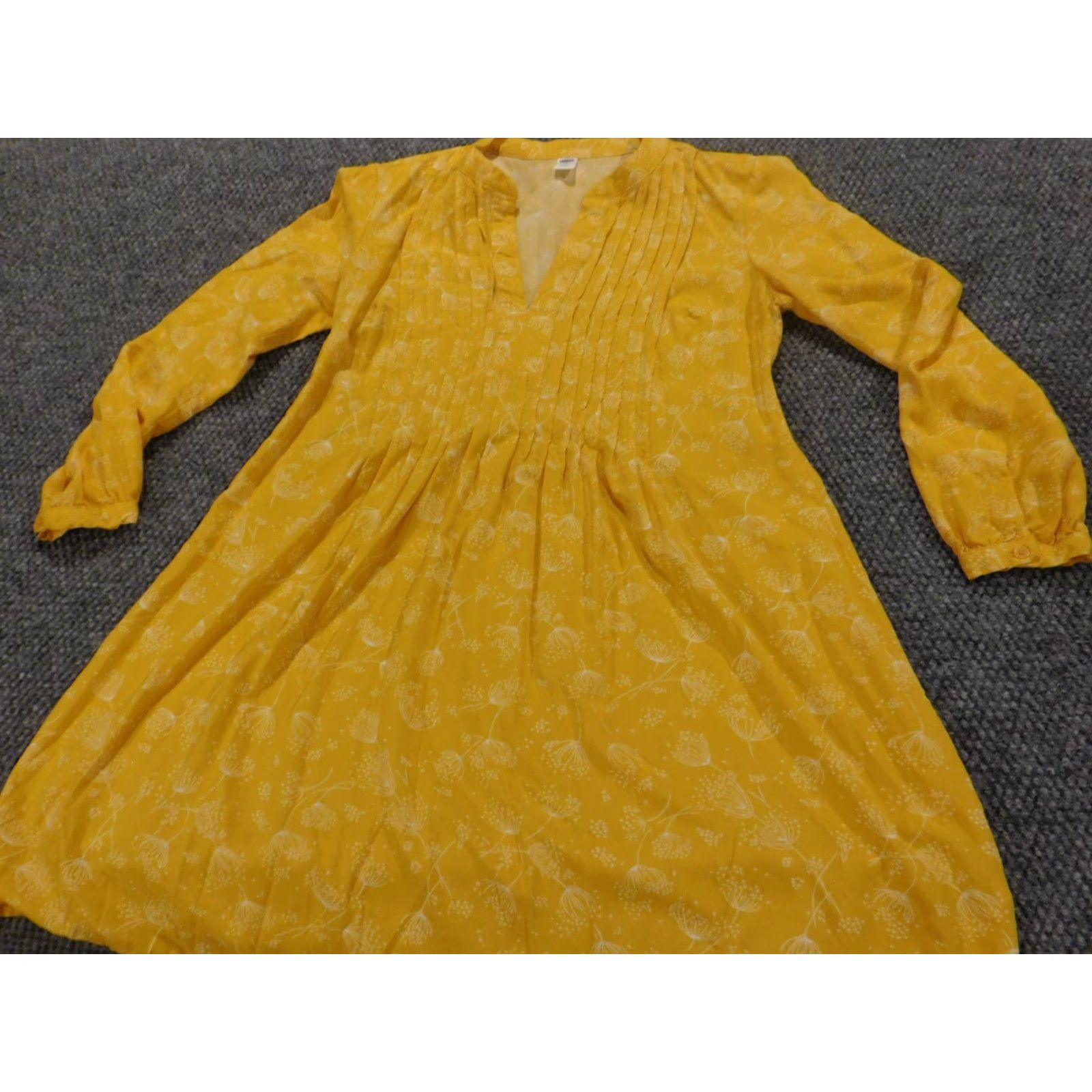 Old Navy Old Navy Womens Dress XS Yellow Floral A-Line Sundress Casual Raglan Sleeve Crew Neck Pullover Lined Size XS / US 0-2 / IT 36-38 - 2 Thumbnail