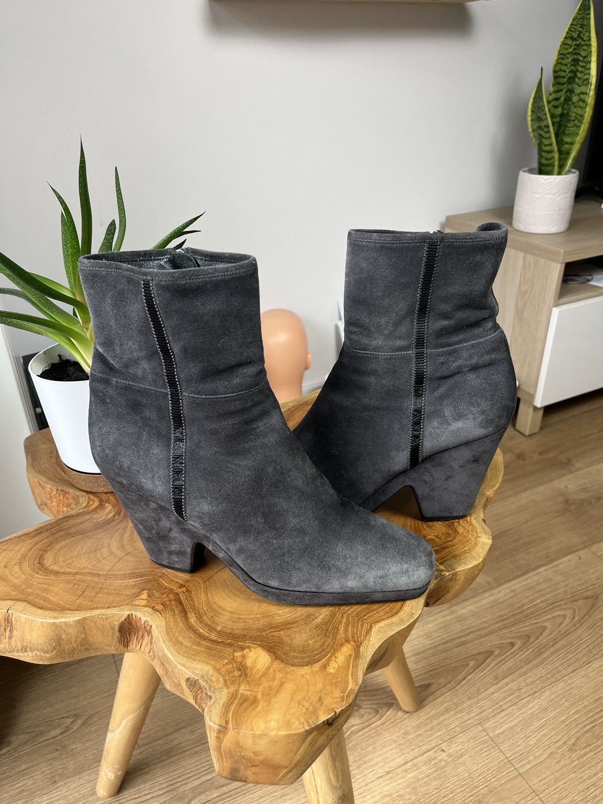 Prada Vintage Prada Y2K suede Leather Wedge Ankle Boots luxury Size US 11 / IT 41 - 1 Thumbnail