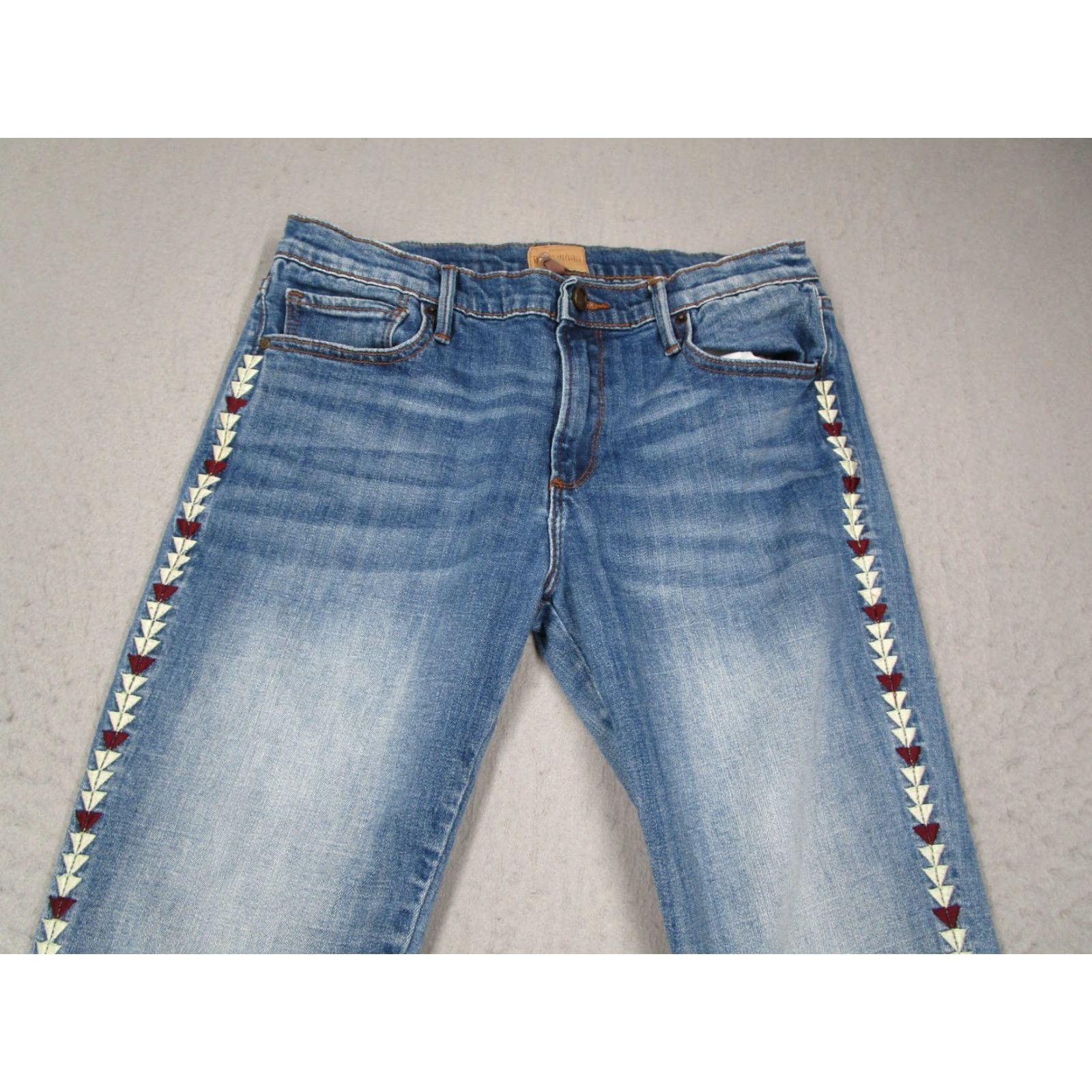 Vintage VINTAGE Driftwood Women's Jeans 29 Blue Classic Fit Denim Hippie Aztec Festival Boho Size 29" - 2 Thumbnail