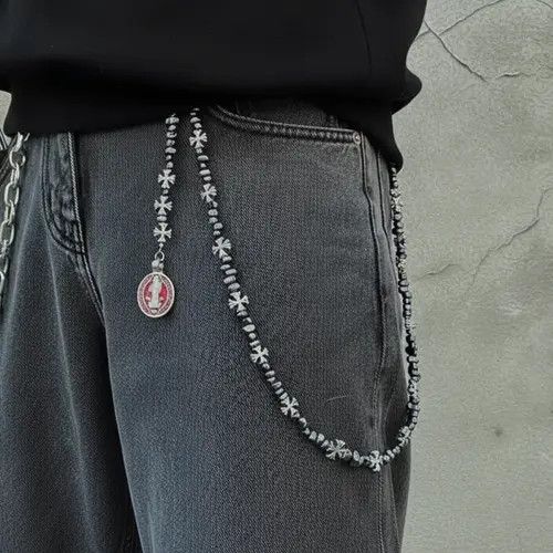 Jewelry Metal Cross Wallet Chain,Y2K Jeans Chain,Gothic Pants Chain Size ONE SIZE - 3 Thumbnail