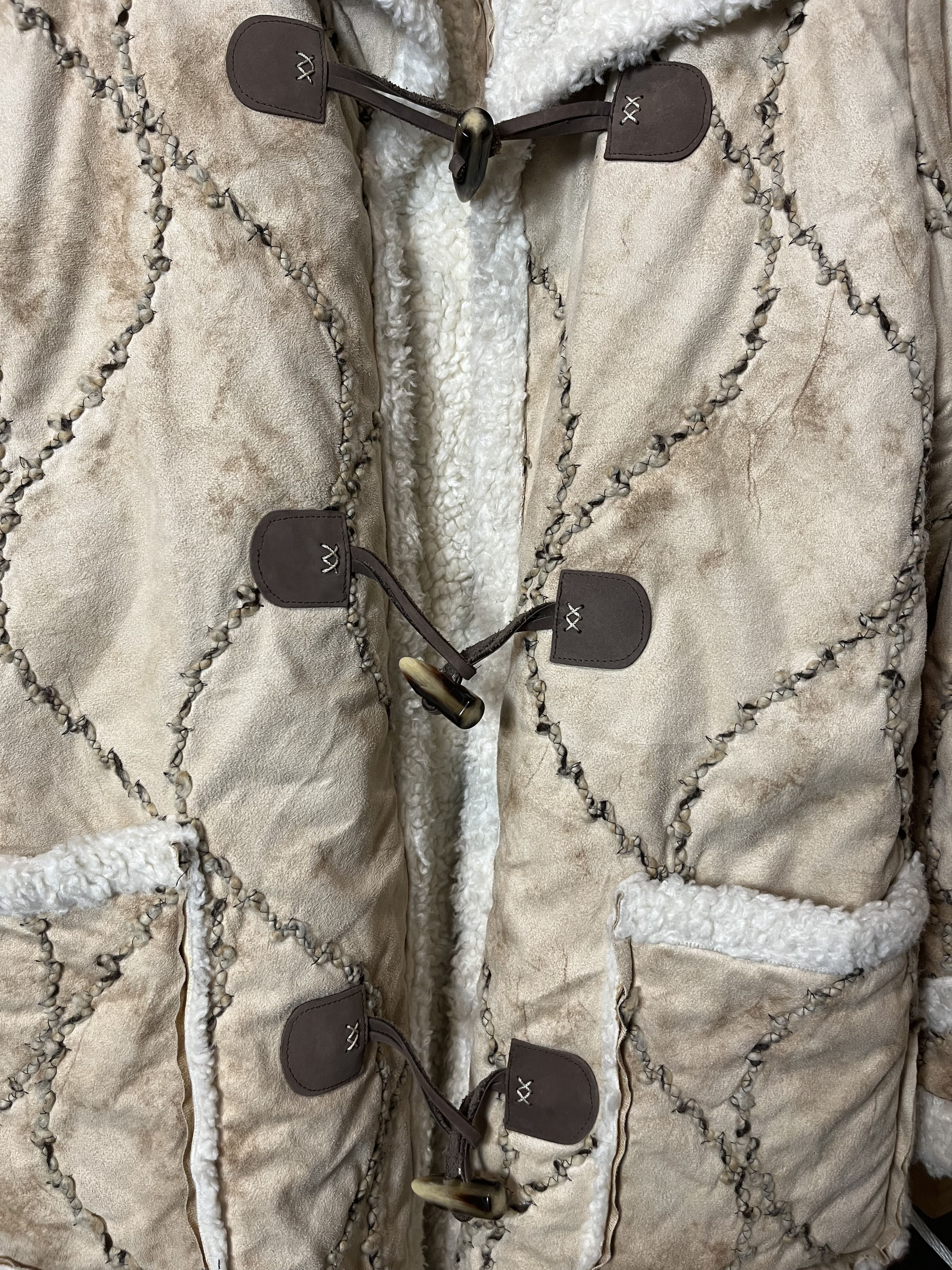 Other Vintage y2k Avant Garde Patchwork Sherpa Long Coat Size US M / EU 48-50 / 2 - 3 Thumbnail