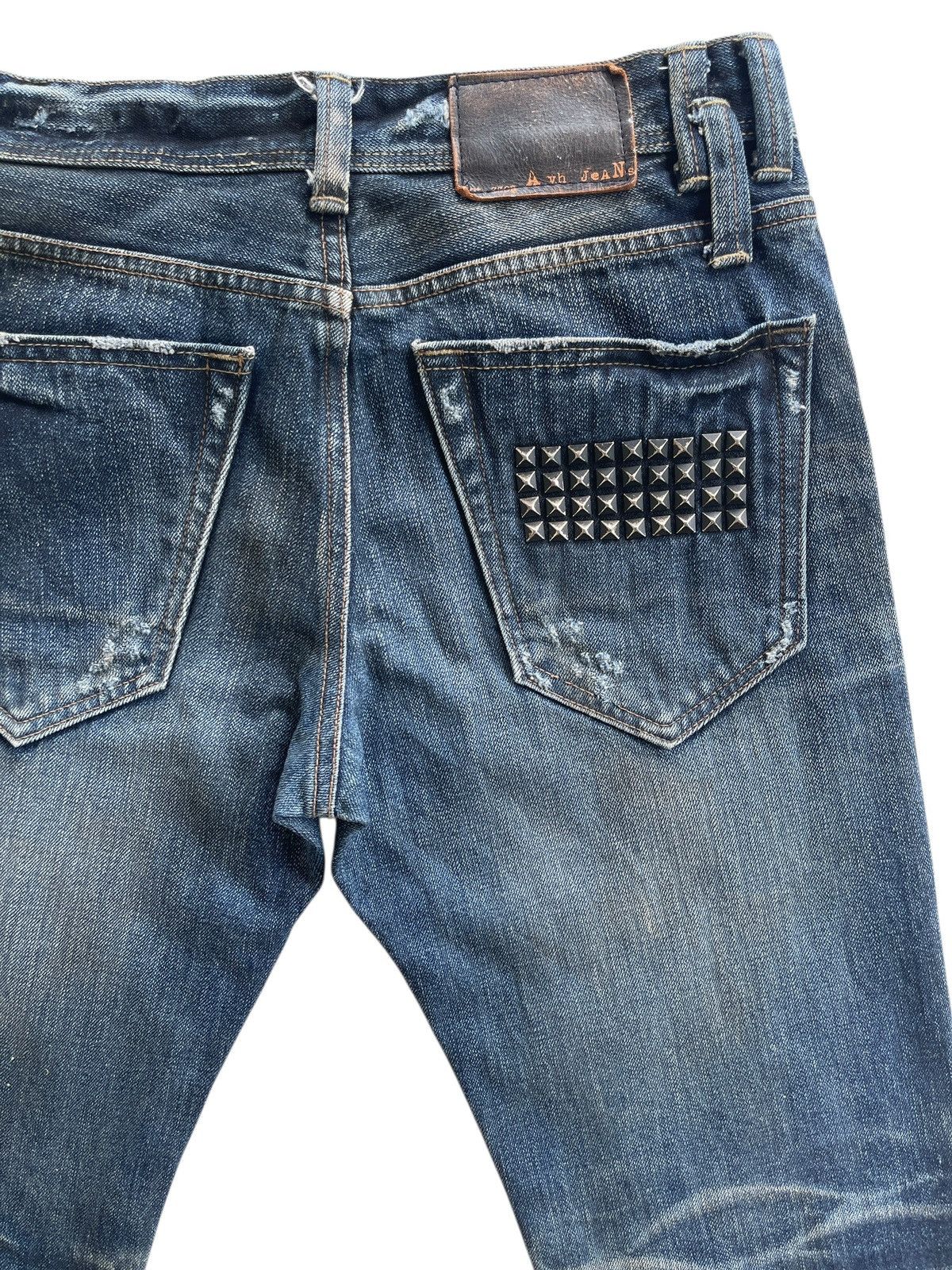 Vintage A.V.H Distressed Rusty Faded Studded Denim Size US 30 / EU 46 - 6 Thumbnail