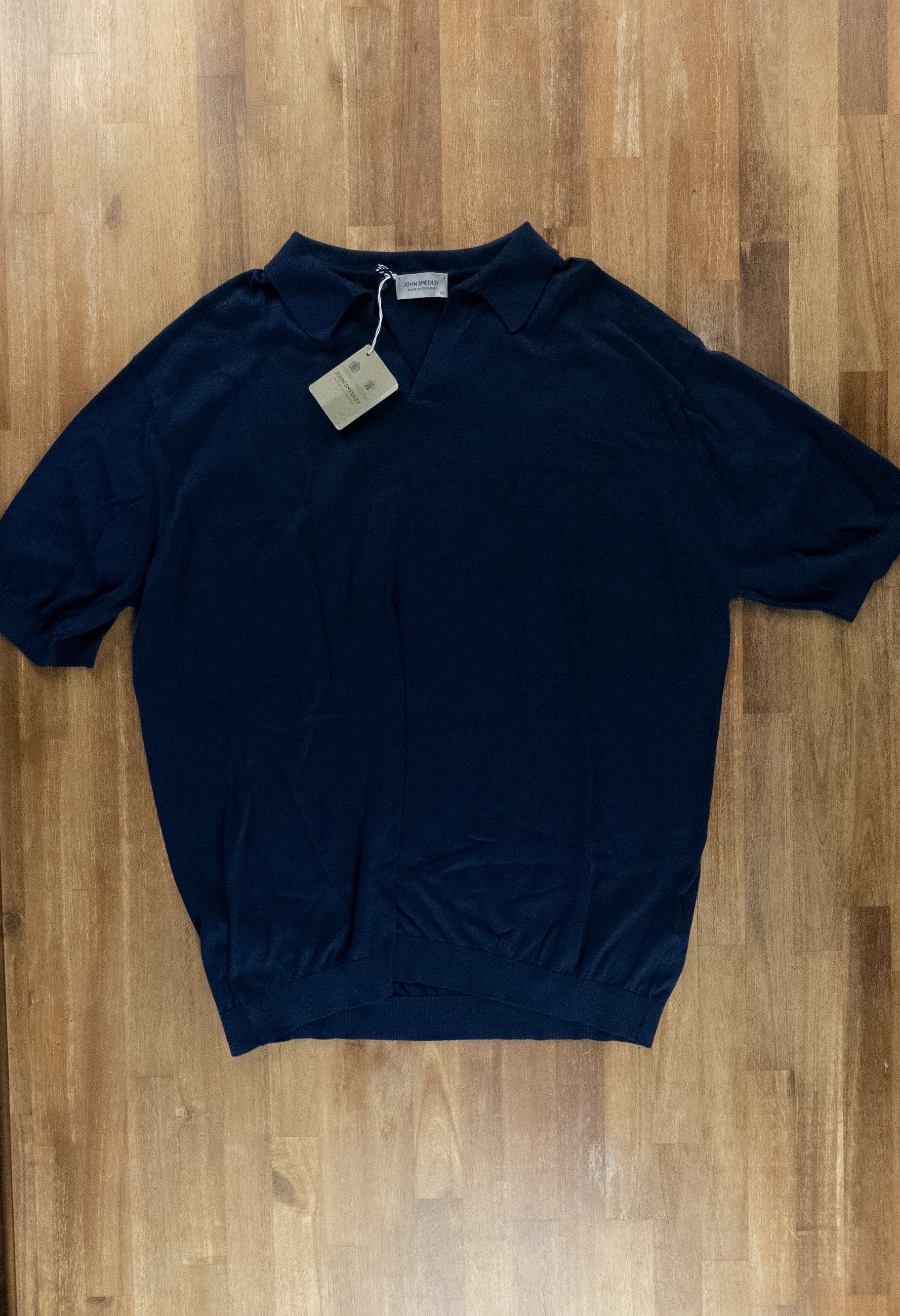 John Smedley JOHN SMEDLEY Noah navy blue knit cotton polo shirt XXL q Size US XXL / EU 58 / 5 - 4 Thumbnail