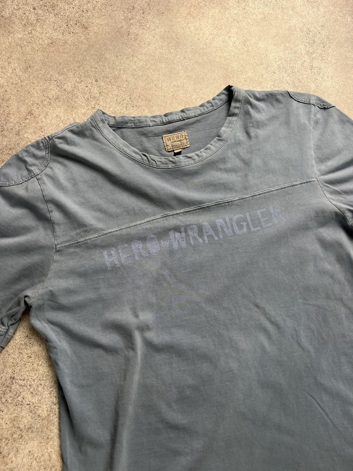 Vintage × Wrangler Wrangler Hero washed logo t shirt Size US L / EU 52-54 / 3 - 3 Thumbnail