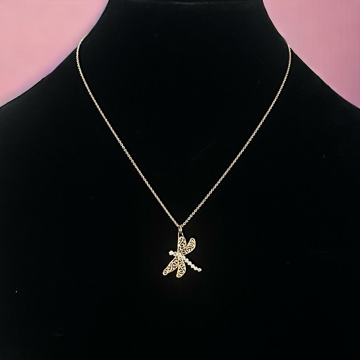 Vintage Vintage PAJ rhinestone dragonfly pendant necklace Size ONE SIZE - 1 Thumbnail