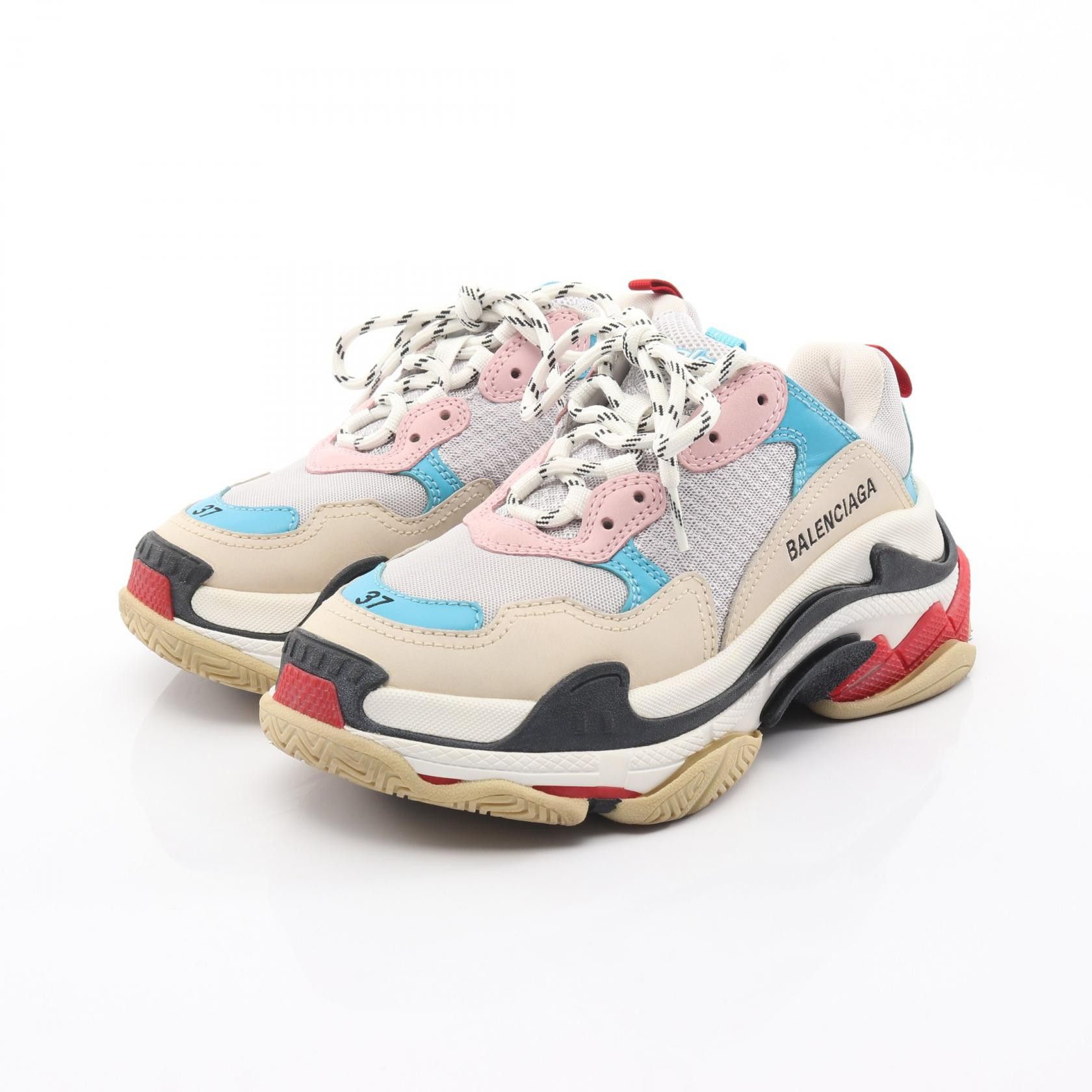 Balenciaga Balenciaga Balenciaga Triple S Leather Fabric Sneakers Leather Shoes DUTY FREE for USA Size ONE SIZE - 1 Thumbnail