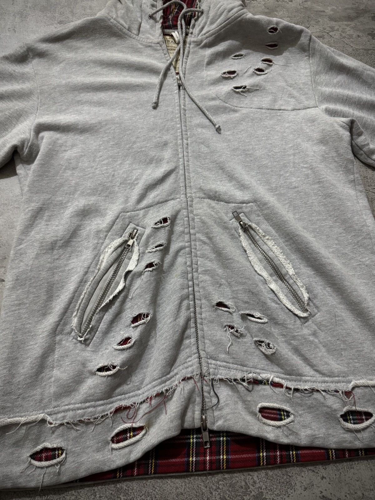Japanese Brand DURALIUM DISTRESSED SHOOT DESIGN POEM GRUNGE HOODIE Size US M / EU 48-50 / 2 - 3 Thumbnail