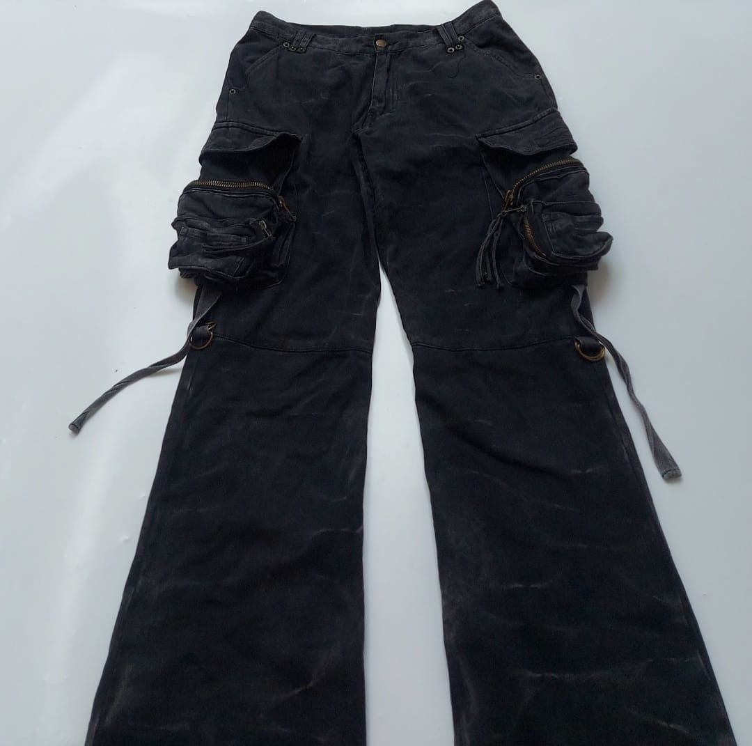 Vintage Rustenburg Denim Cargo Flare Pants Size US 29 - 4 Thumbnail