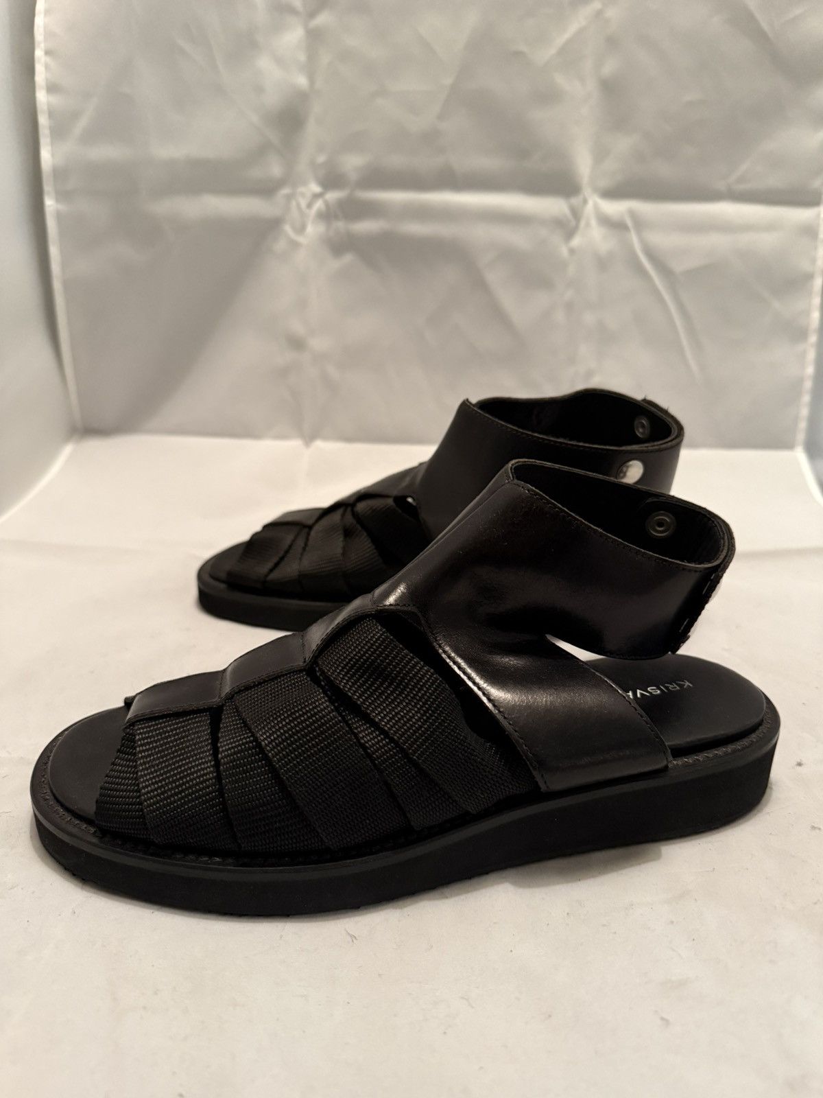 Kris Van Assche Kris Van Assche black leather and nylon strap sandals- Sz9 Size US 9 / EU 42 - 9 Thumbnail