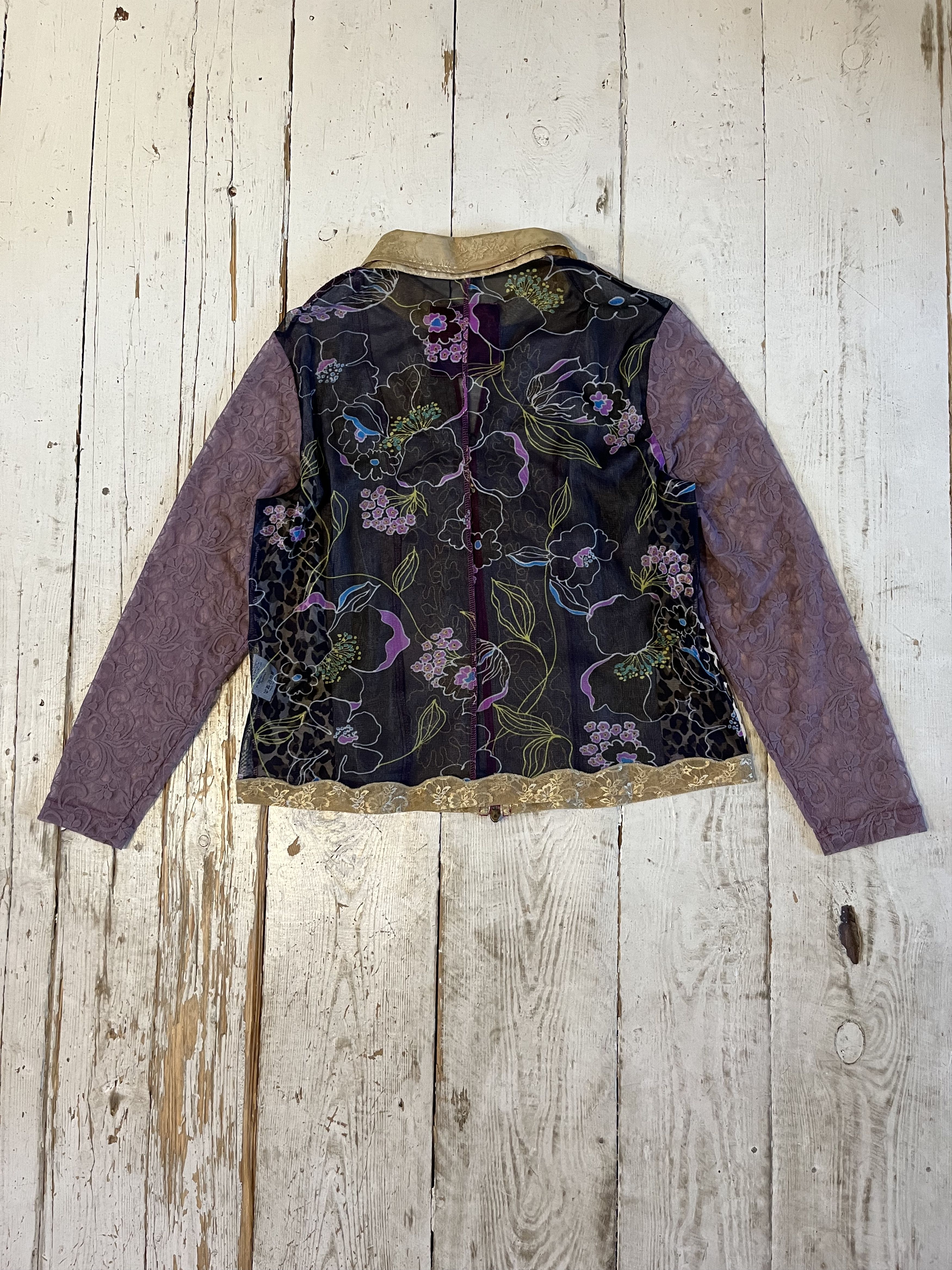Japanese Brand × Vintage 90s Avant Garde Mesh Zip Shirt/Jacket Size L / US 10 / IT 46 - 4 Thumbnail