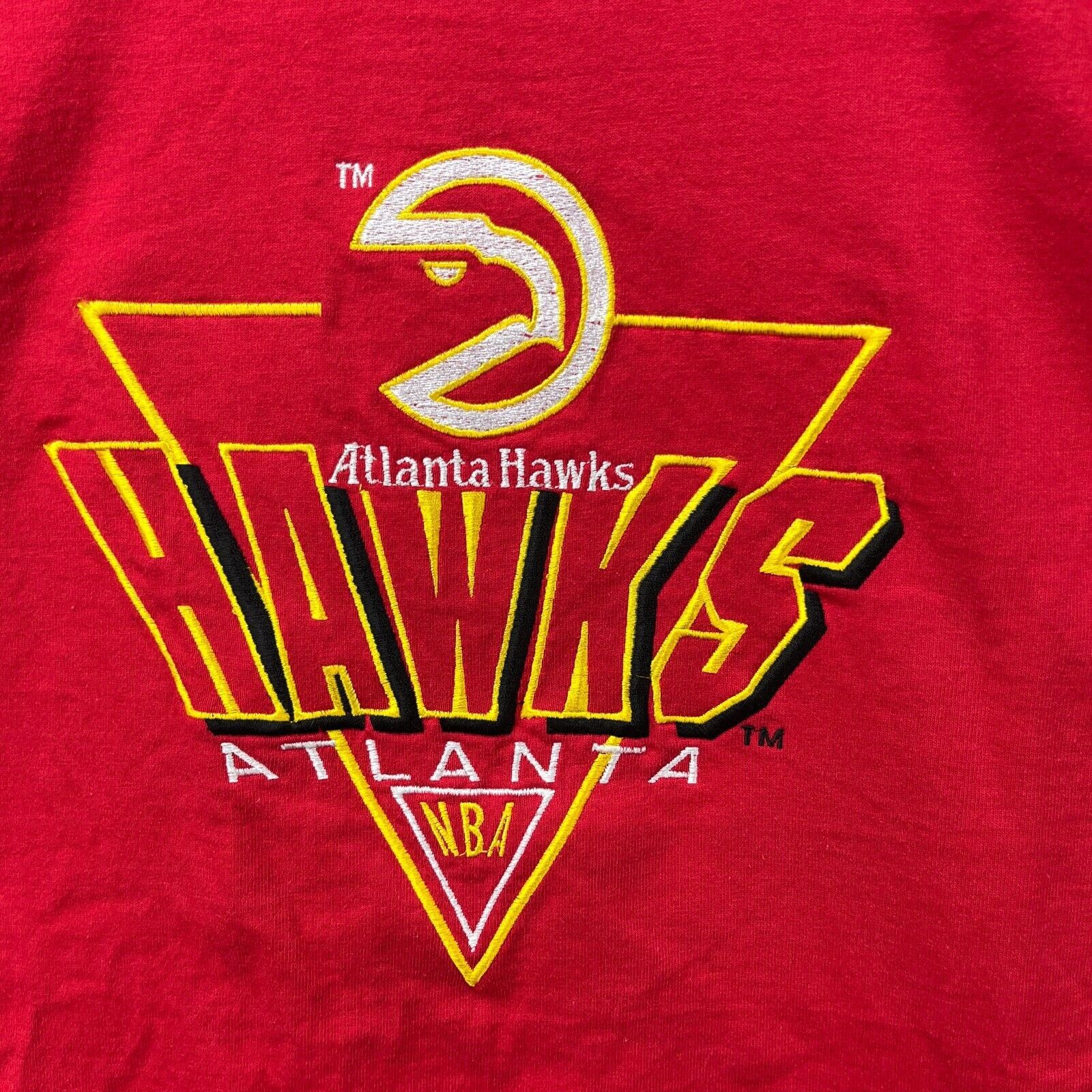 NBA × Vintage Vintage '90s NBA Atlanta Hawks Logo 7 Shirt XL Single Stitch Size US XL / EU 56 / 4 - 3 Thumbnail