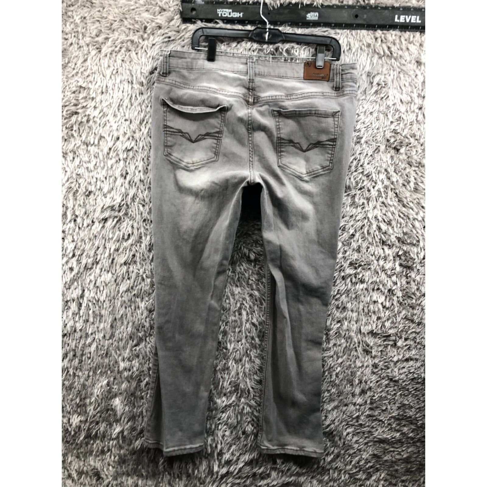 Vintage Flypaper Jeans Slim Straight 38x30 Mens Mid Gray Solid Denim 5-Pocket Modern Classic Size US 38 / EU 54 - 7 Thumbnail