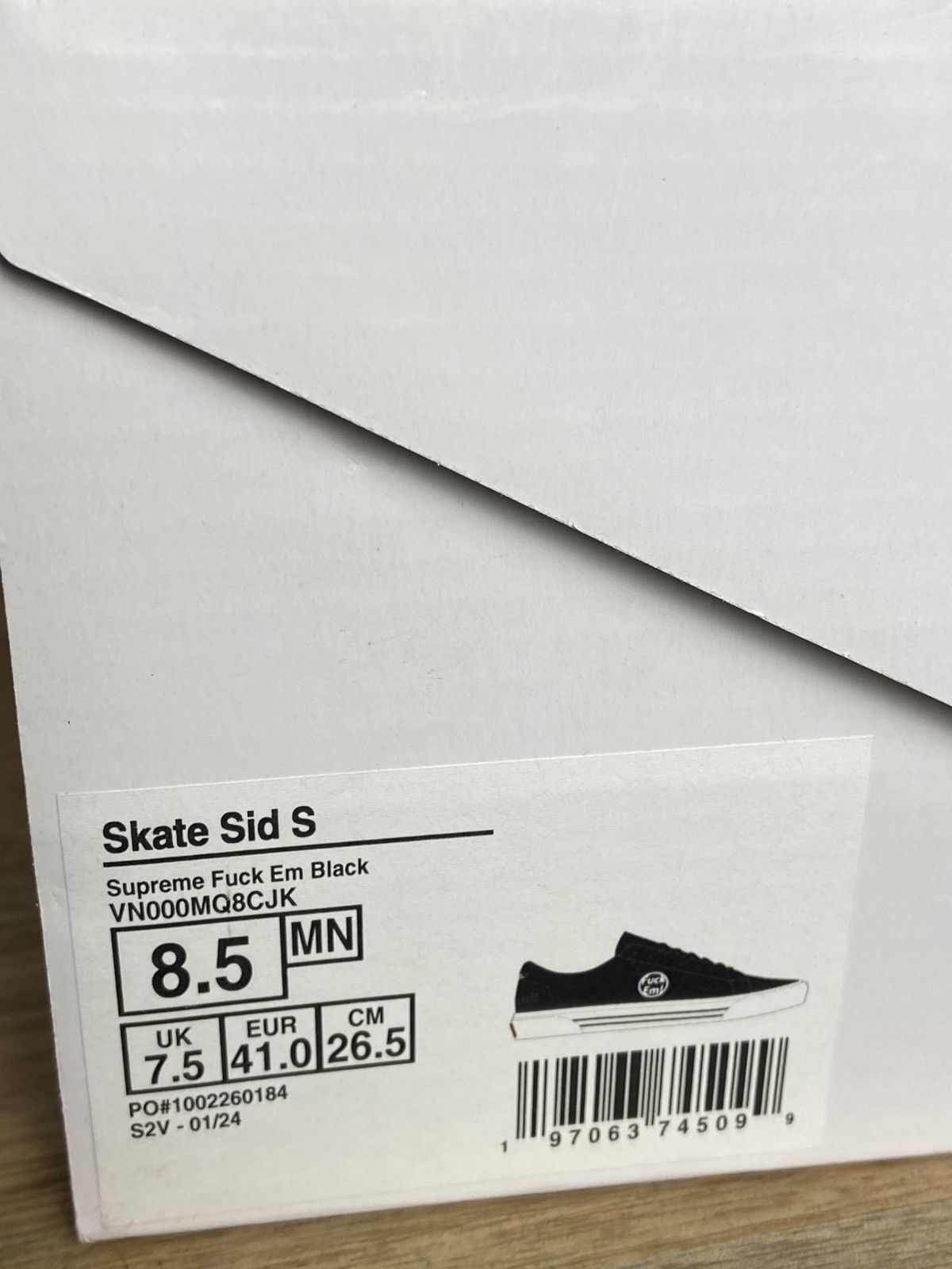 Supreme New Vans Sid Supreme "Fuck Em" Black size 8,5US Size US 8.5 / EU 41-42 - 4 Thumbnail