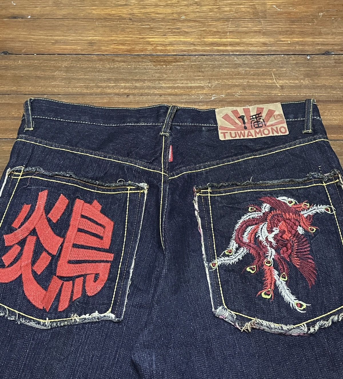 Japanese Brand × Vintage Rare Vintage Japanese Brand Tuwamono Sukajan Jeans 1990s Size US 35 - 3 Thumbnail