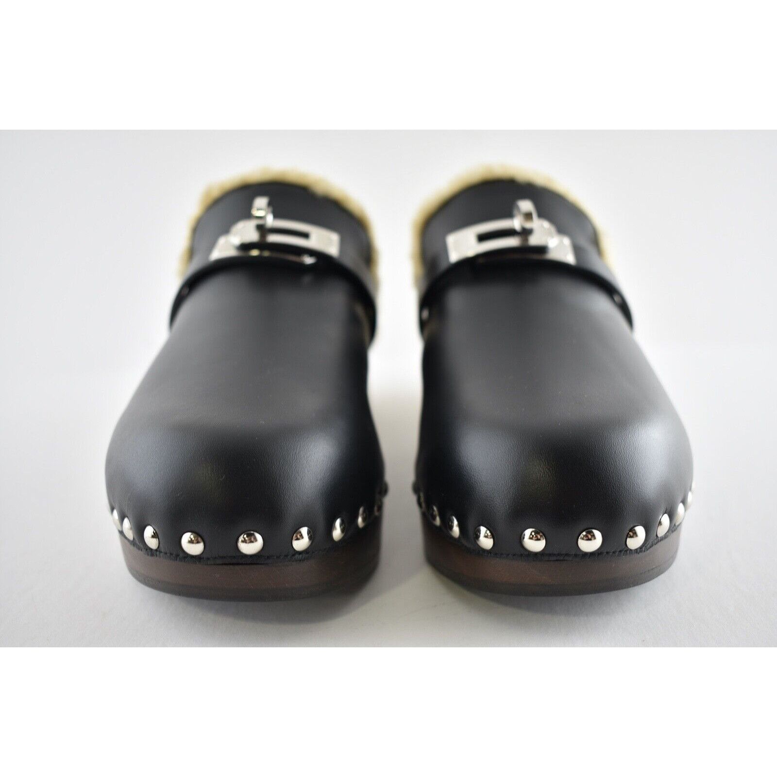 Hermes Hermes Mule Leather Kelly Lock Shearling Fur Slide Flat 37 Size US 7 / IT 37 - 6 Thumbnail