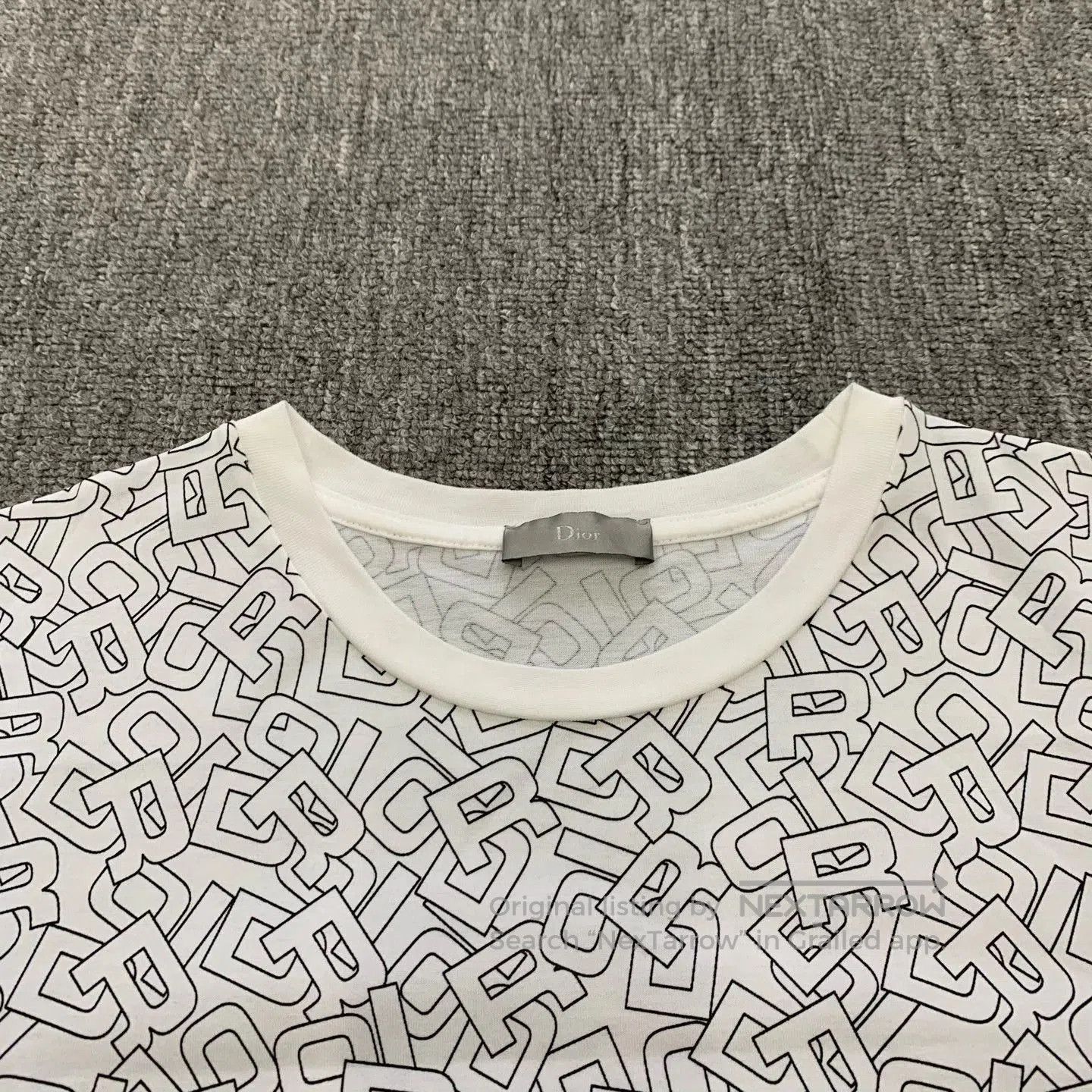 Dior White Short-Sleeve Patterned T-Shirt. Size US L / EU 52-54 / 3 - 6 Thumbnail