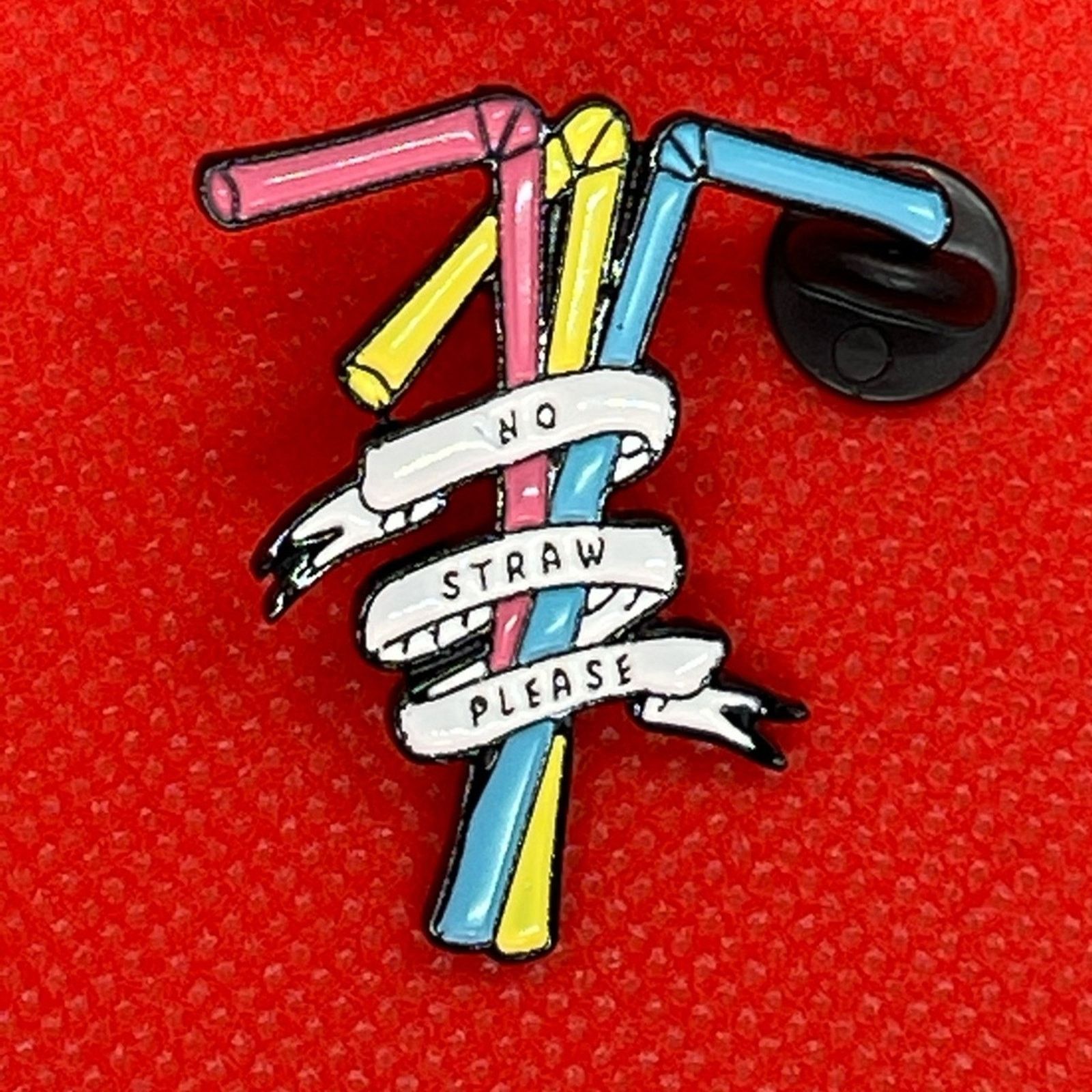 Other No Straw Please Pin Brooch Size ONE SIZE - 1 Thumbnail