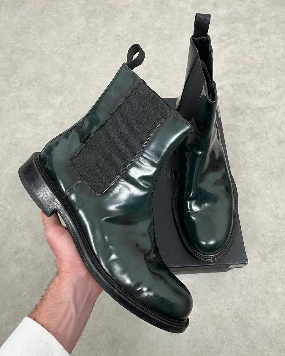 Jil Sander Jil Sander Green Classy Leather Chelsea Boots Size US 11.5 / EU 44-45 - 1 Thumbnail