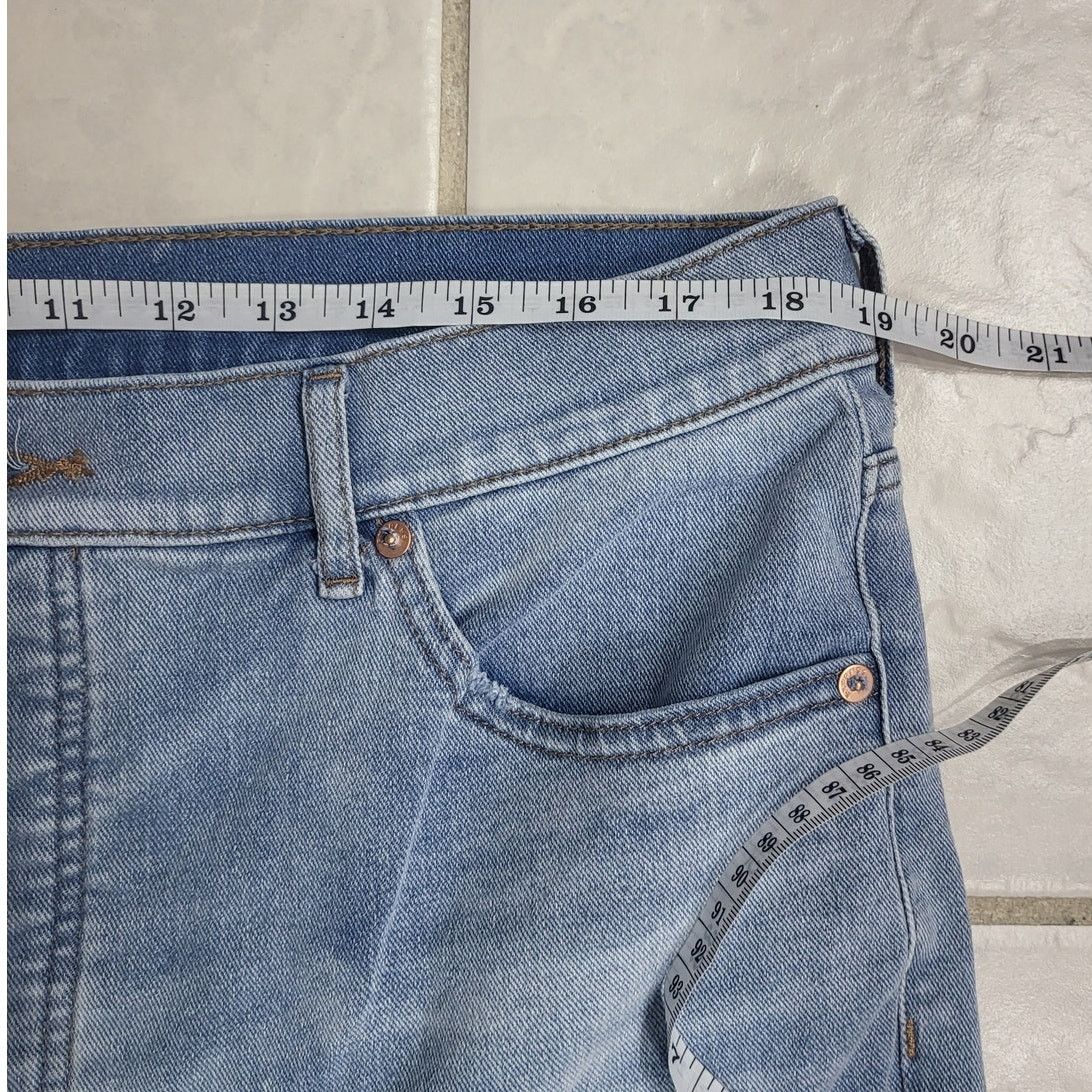 Express Express Light Wash Straight Ankle High Rise Jeans - Sz 16L Size 38" / US 16 / IT 52 - 6 Thumbnail
