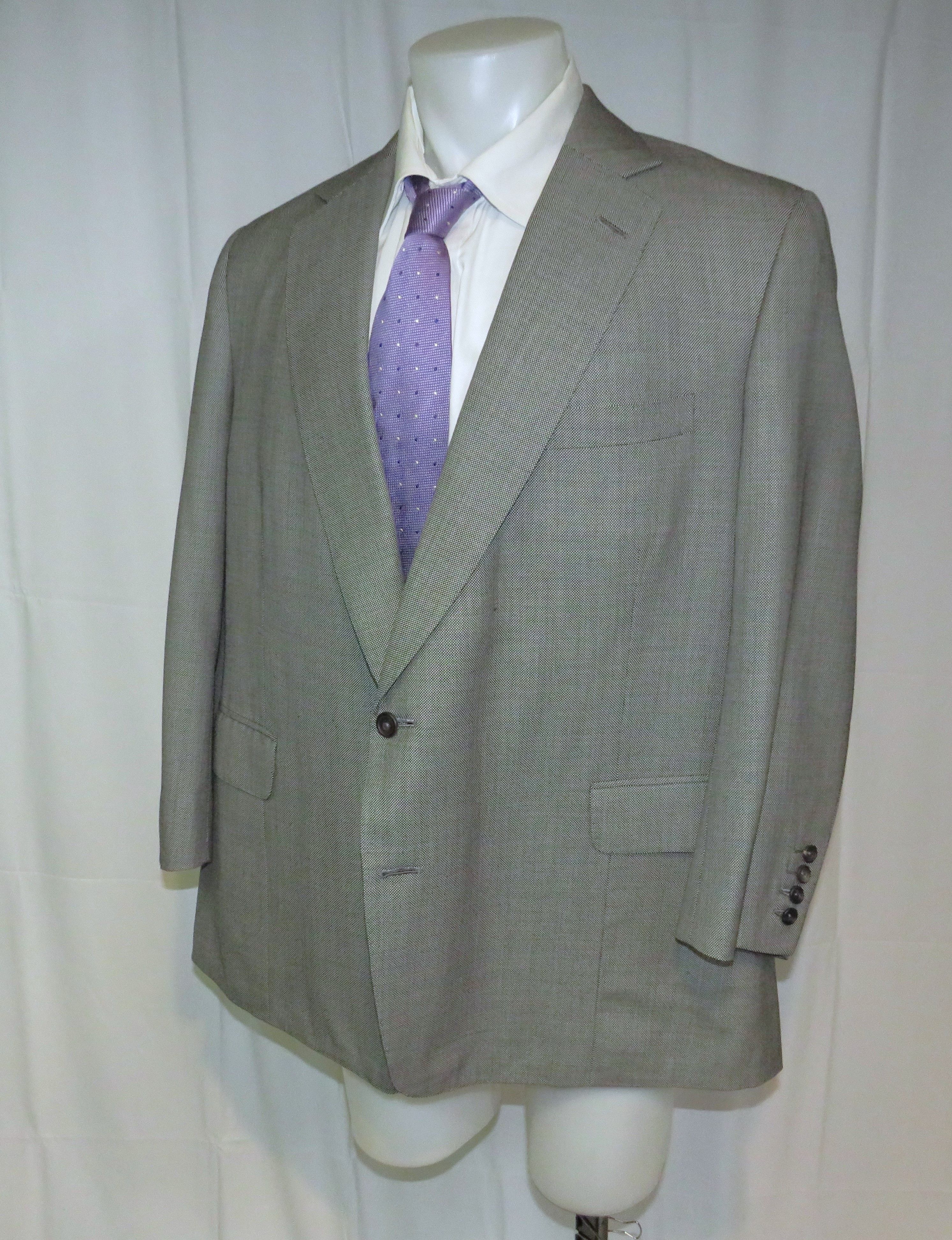 Henry Poole × Savile Row Bespoke Gray Birdseye Two Button Sport Coat Size 46R - 8 Thumbnail