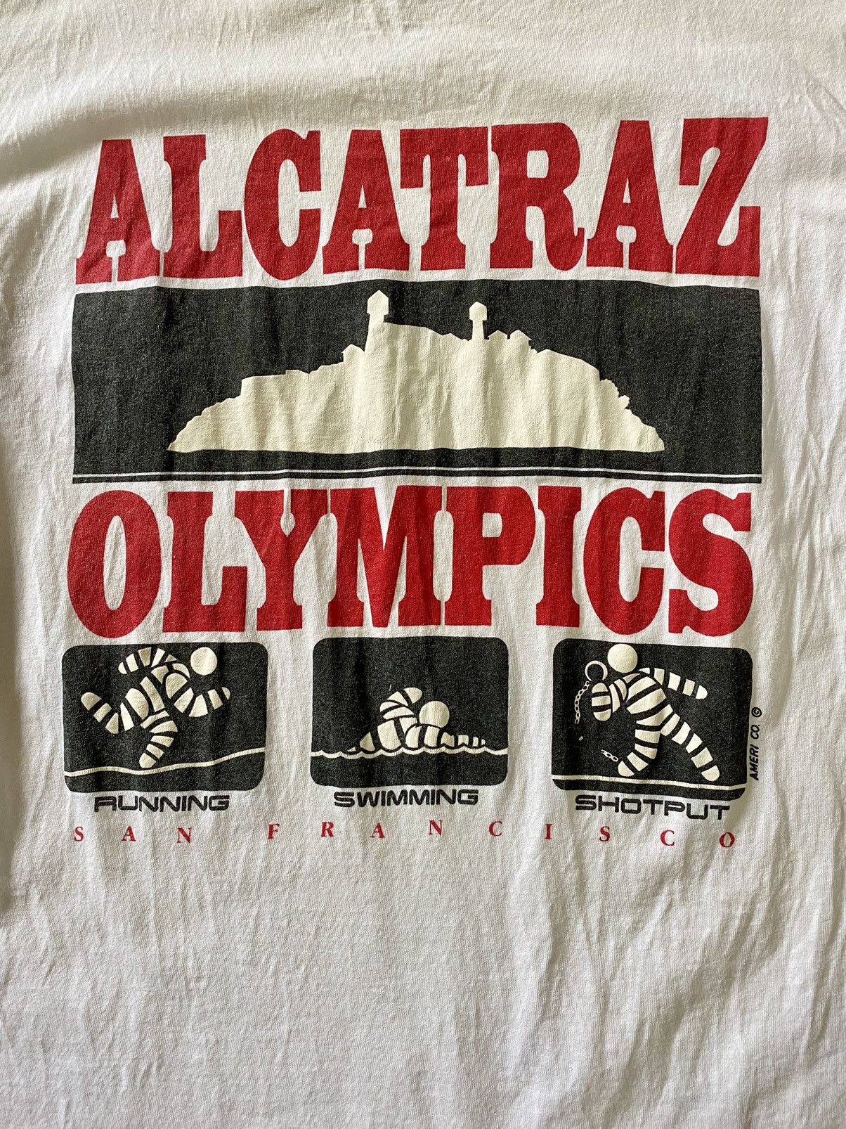 Rap Tees × Vintage Alcatraz Olympics Prison Parody Sports Vintage Single Stitch Size US L / EU 52-54 / 3 - 4 Thumbnail