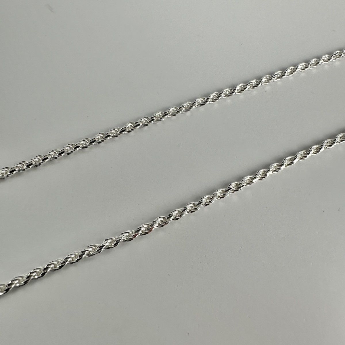 Jewelry Silver Chain Solid .925 Silver Rope Chain 1.5mm 16 Inches Size ONE SIZE - 7 Thumbnail