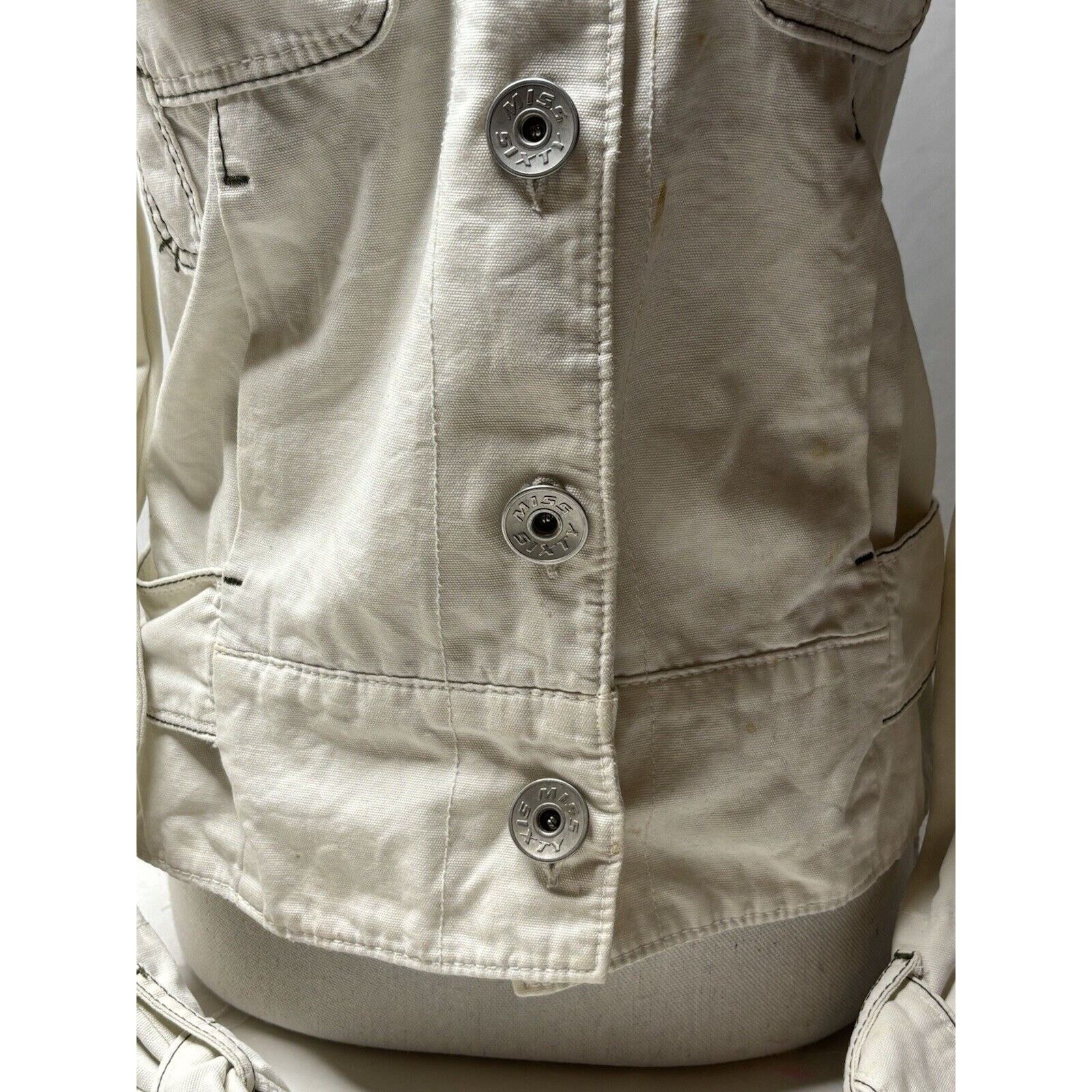 Miss Sixty MISS SIXTY Retro Y2K Women's White Jacket - M Size M / US 6-8 / IT 42-44 - 4 Thumbnail