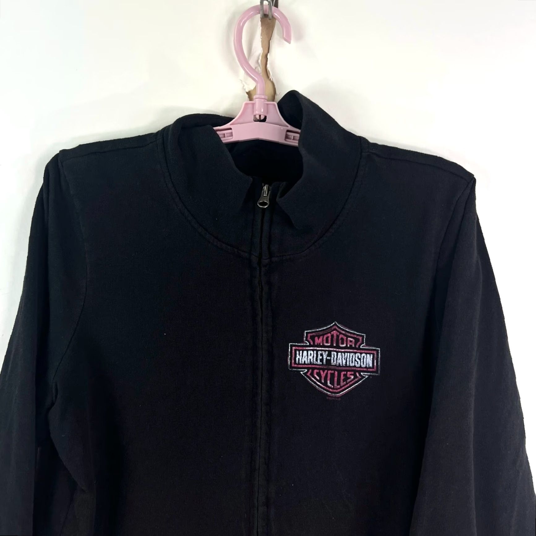 Harley Davidson Harley-Davidson Sweatshirt Full Zip Shirt Womens L Black Graphic Alice in Wonderland 90s Theme Mens/Boys? Size L / US 10 / IT 46 - 3 Thumbnail