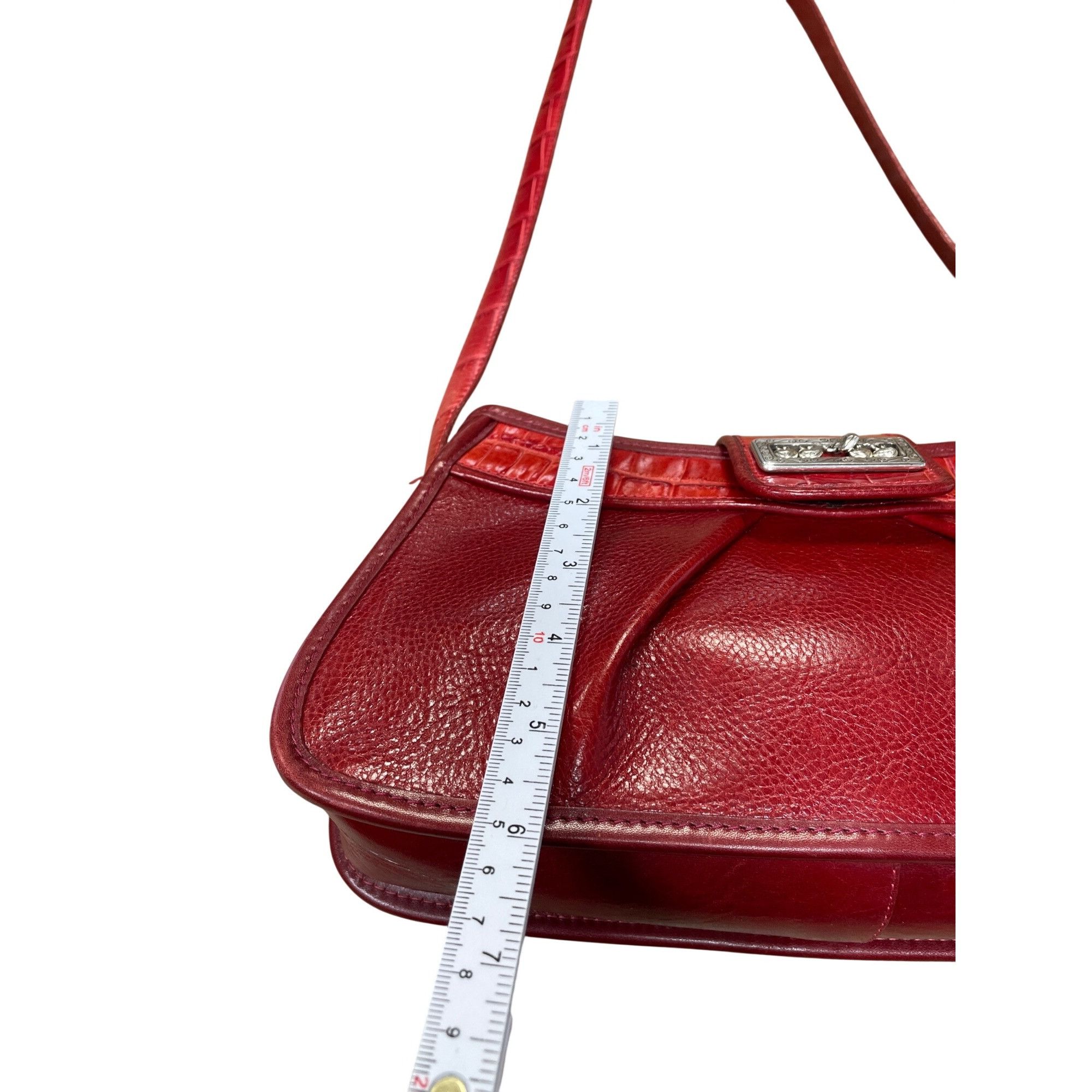 Brighton Brighton womans red leather pebbled shoulder handbag style A Size ONE SIZE - 12 Thumbnail
