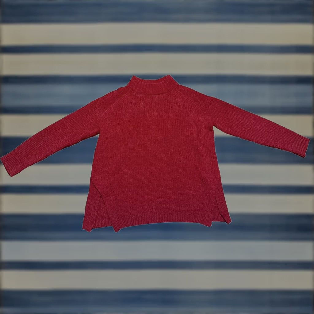 Vintage A New Day Red Knitted Sweater Sz Medium Pullover Long Sleeve High Neck Women’s Regular Size Knit Style Tight-Knit Pattern Solid Vintage No Size M / US 6-8 / IT 42-44 - 1 Thumbnail