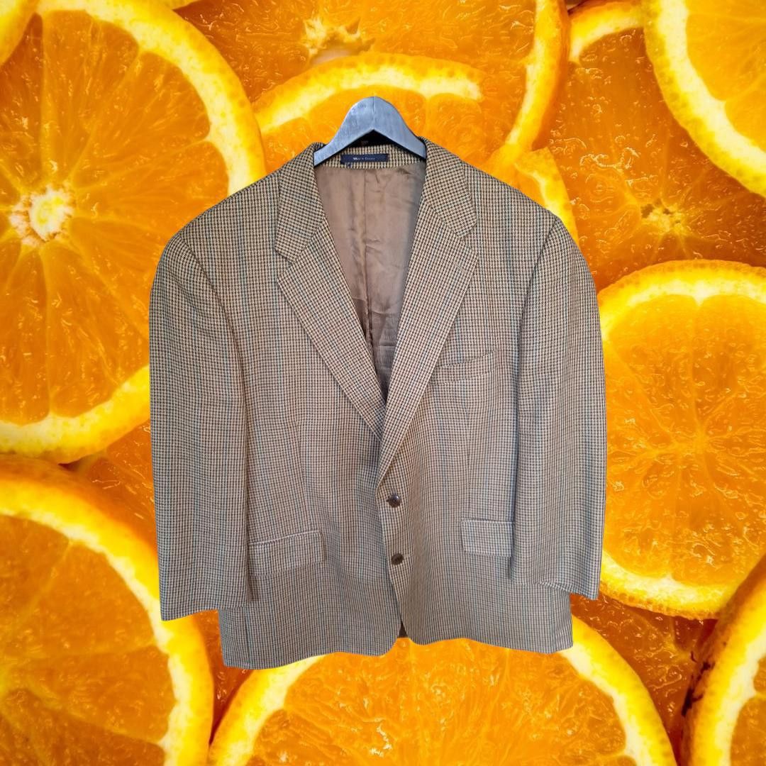 Chaps Chaps Tan Tweed 2 Button Silk/Wool Blazer Size 50R Size 50R - 1 Thumbnail