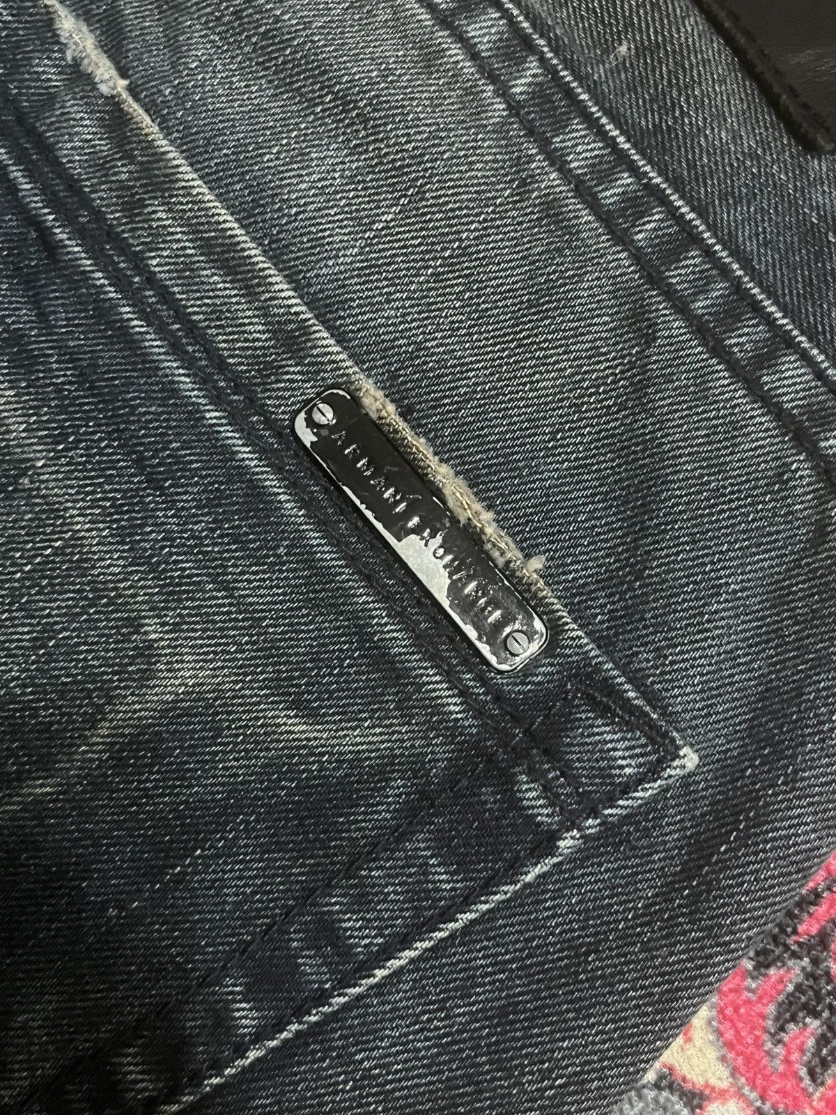 Armani Armani Exchange Dark Whisker Washed Straight Leg Jeans Size US 31 - 10 Thumbnail