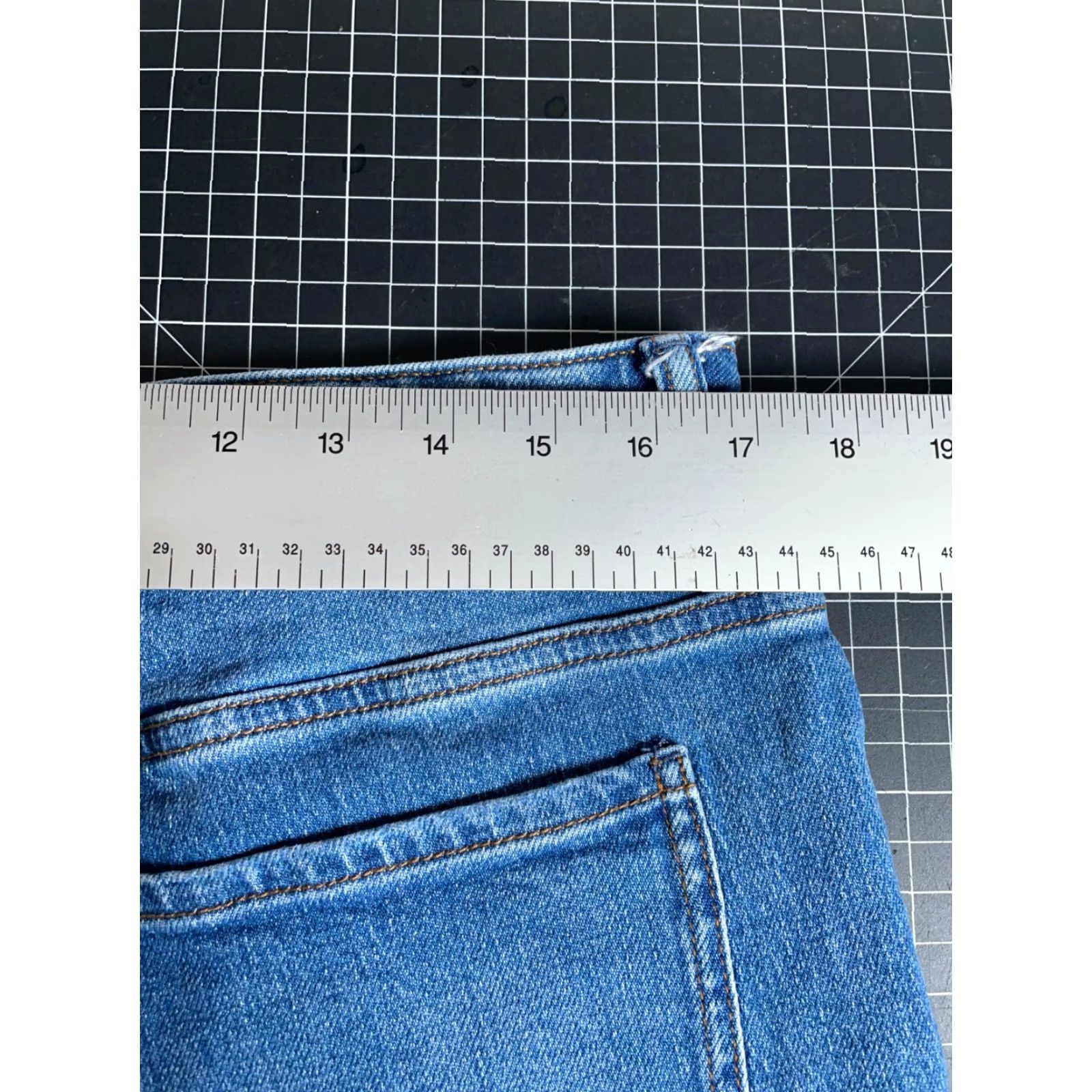 Quince Quince Bella Stretch Barrell Jeans Women's 32 Atlantic Blue Denim High Rise 5-Pocket Wide-Leg Jeans Mens? Size 24" / US 00 / IT 34 - 6 Thumbnail