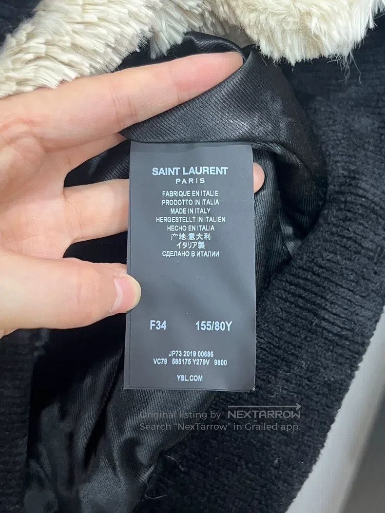 Saint Laurent Paris Saint Laurent Paris Black and white striped teddy fur jack Size XXS / US 00 / IT 34 - 4 Thumbnail