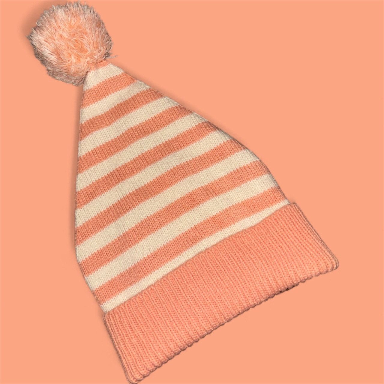 The Unbranded Brand Kids Peach Pom-Pom One Size Hat Size ONE SIZE - 2 Thumbnail