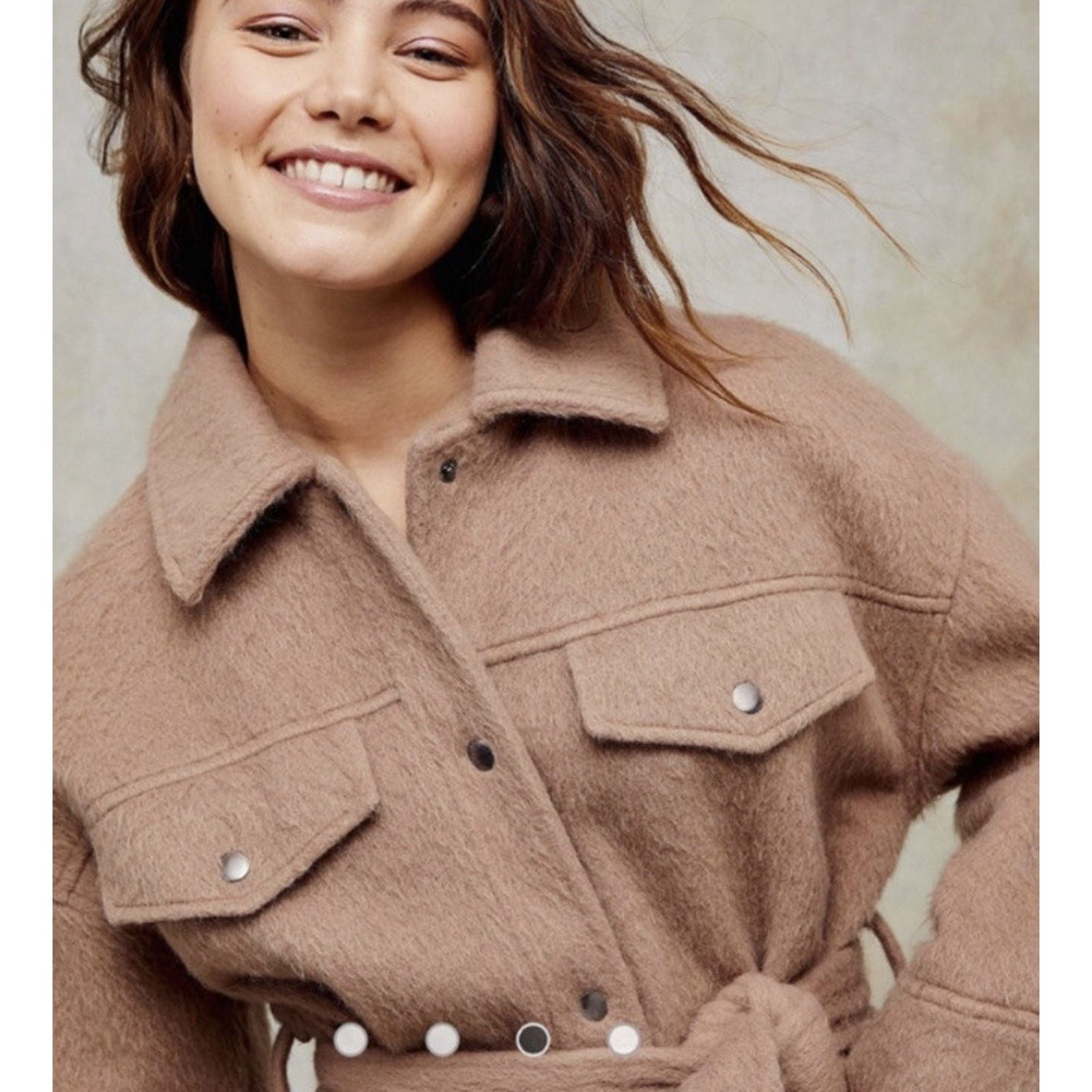 Topshop Topshop shacket coat women Lining Wool Blend size 4 A003050 Size S / US 4 / IT 40 - 2 Thumbnail
