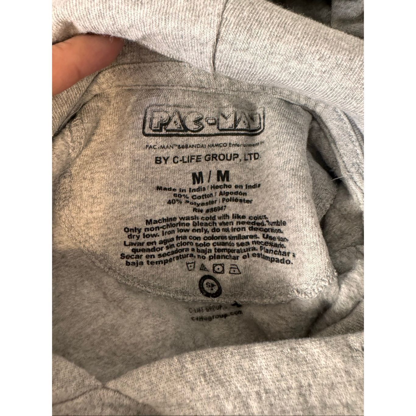 Other Pac-Man Cropped Hoodie | Gray Graphic Sweatshirt Gamer Retro Size M / US 6-8 / IT 42-44 - 7 Thumbnail