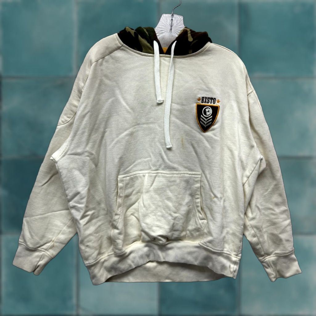 Vintage VINTAGE Exsto Hoodie Sweatshirt Pullover M Mens Camouflage Ivory Grunge 90s Casual Size US M / EU 48-50 / 2 - 1 Thumbnail