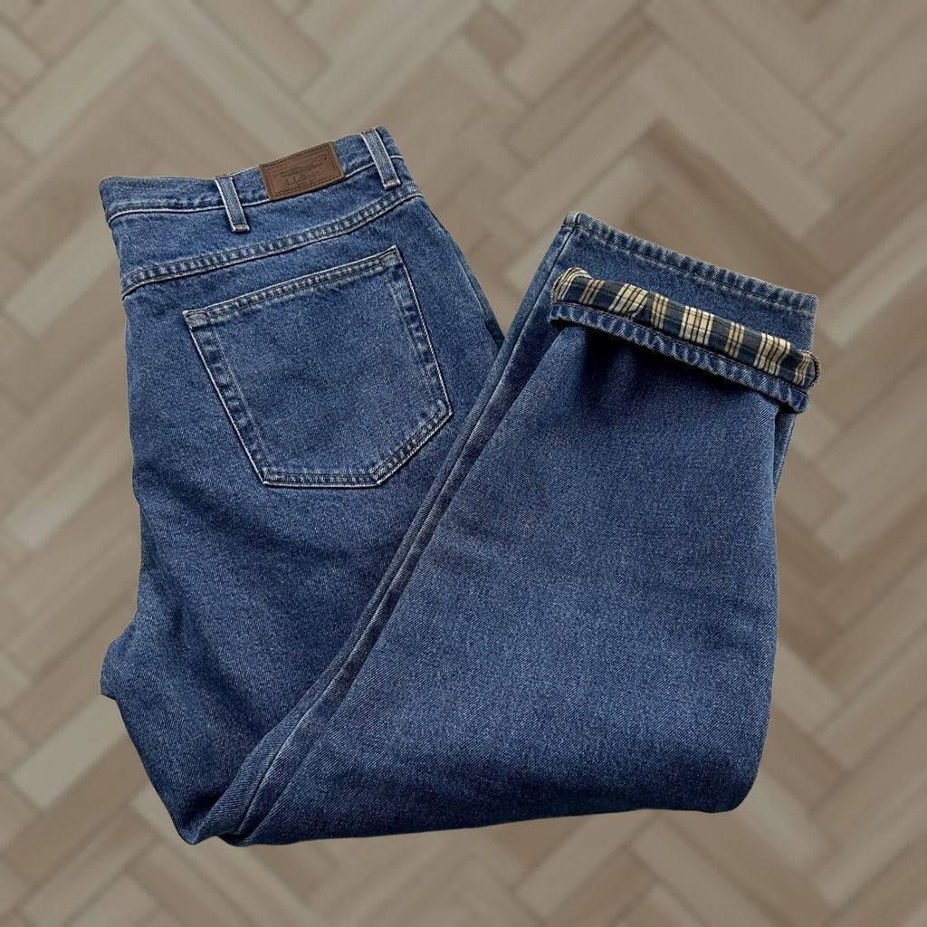 Vintage L.L. Bean Jeans Classic Fit Denim Blue 40x29 Men's Regular Medium Lined Straight Jeans Mens Size US 40 / EU 56 - 1 Thumbnail