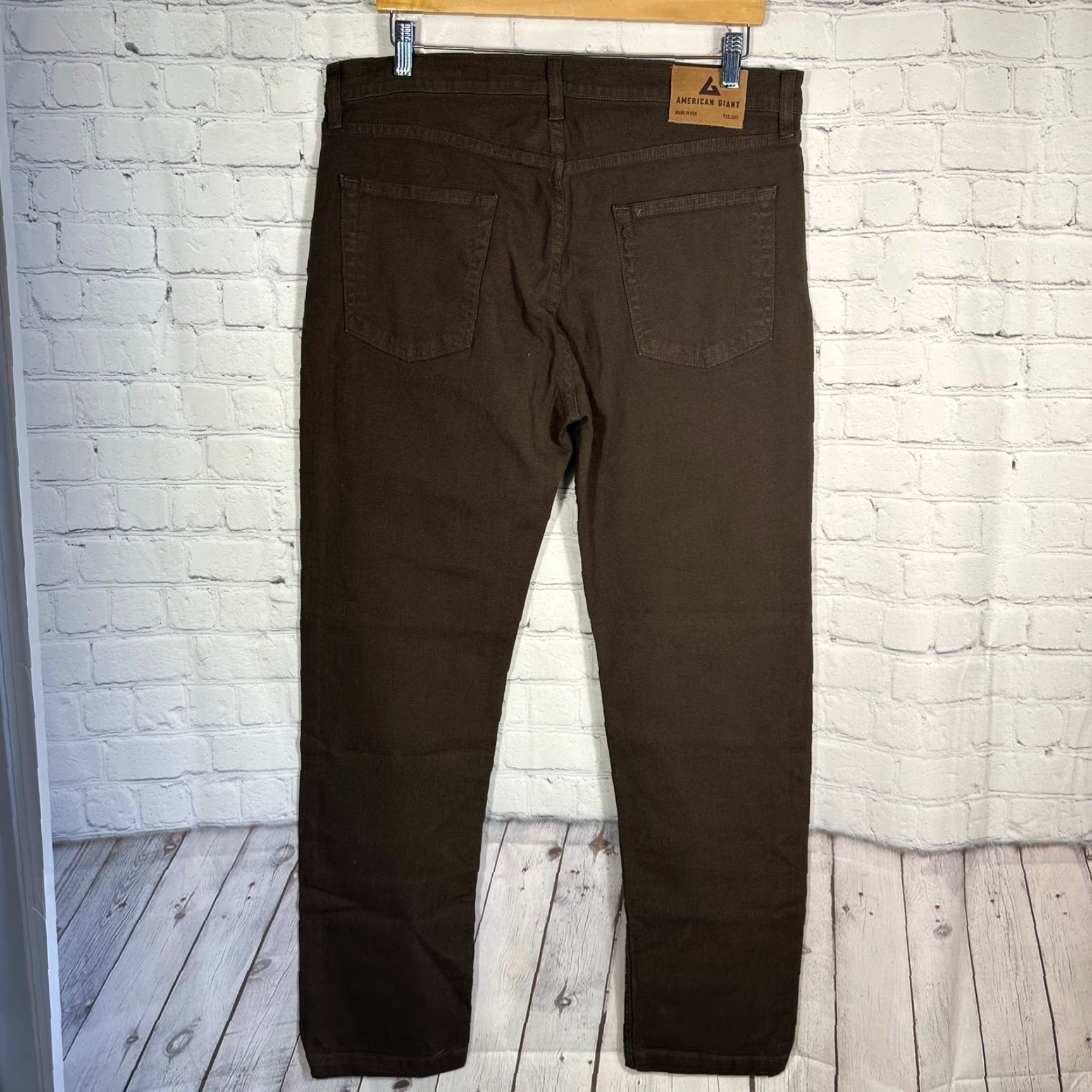 Vintage American Giant Pants Brown 34W 32L Chino Canvas 5-Pocket Straight Leg Mens Regular Made USA Size US 34 / EU 50 - 6 Thumbnail