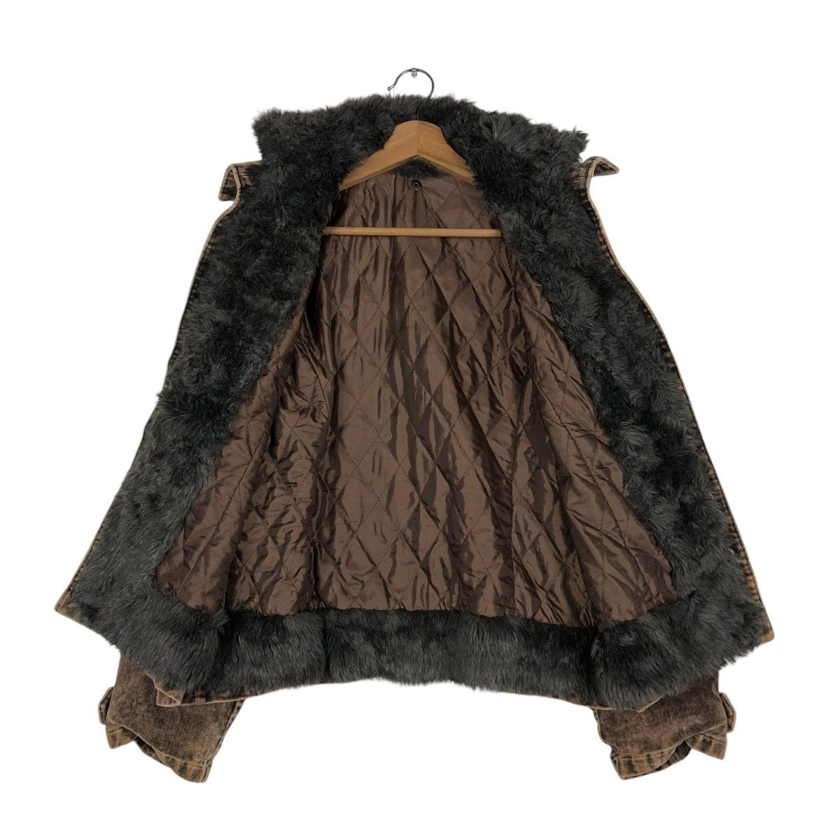 Japanese Brand 🔥VINTAGE BIKER JACKET DOUBLE COLLAR FUR LINING CREA JAPAN Size US M / EU 48-50 / 2 - 15 Thumbnail